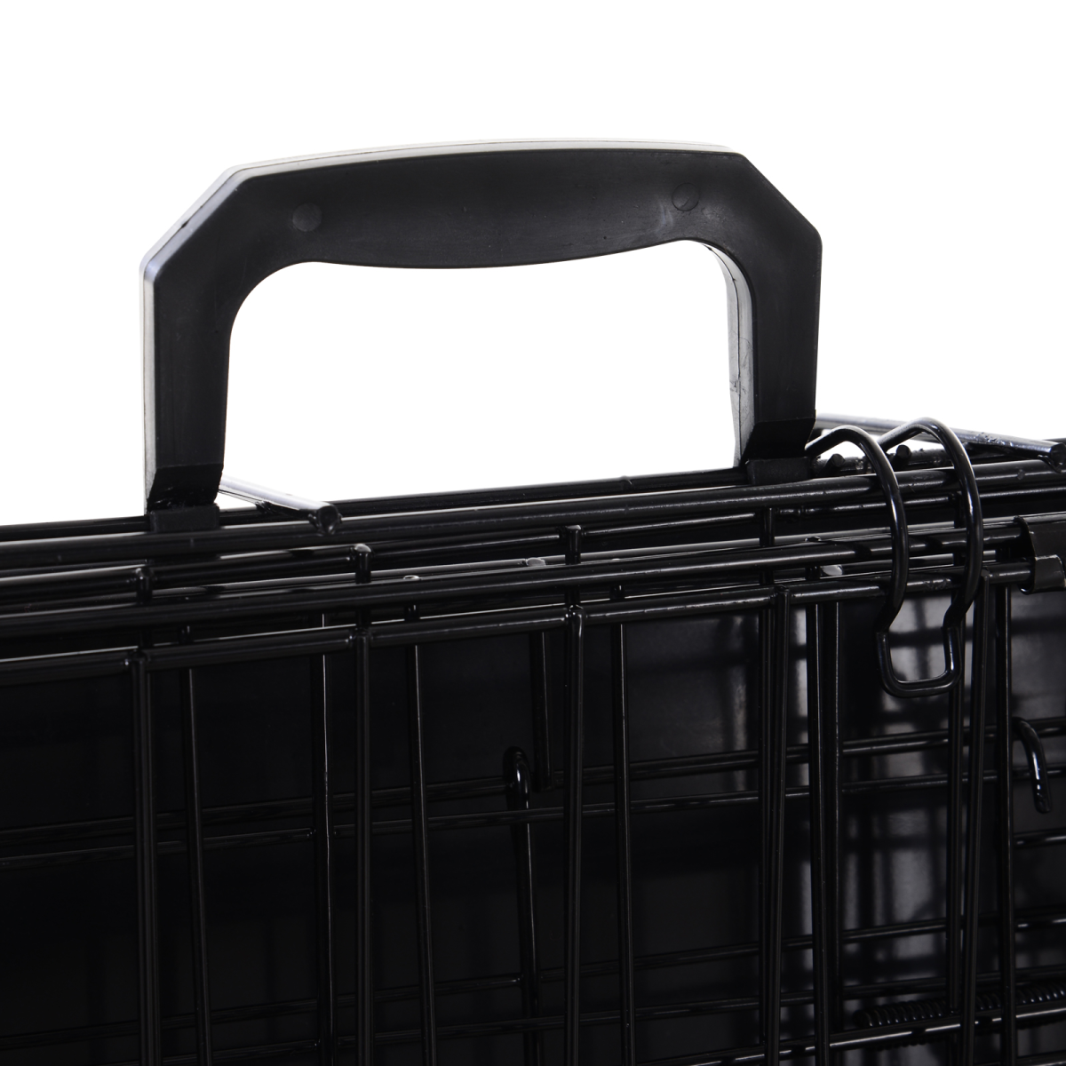 PawHut Collapsible Dog Cage with Removable Tray, Black