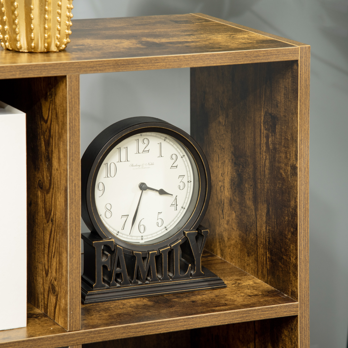 Industrial Style 3-Tier Storage Shelf Bookcase, Rustic Brown