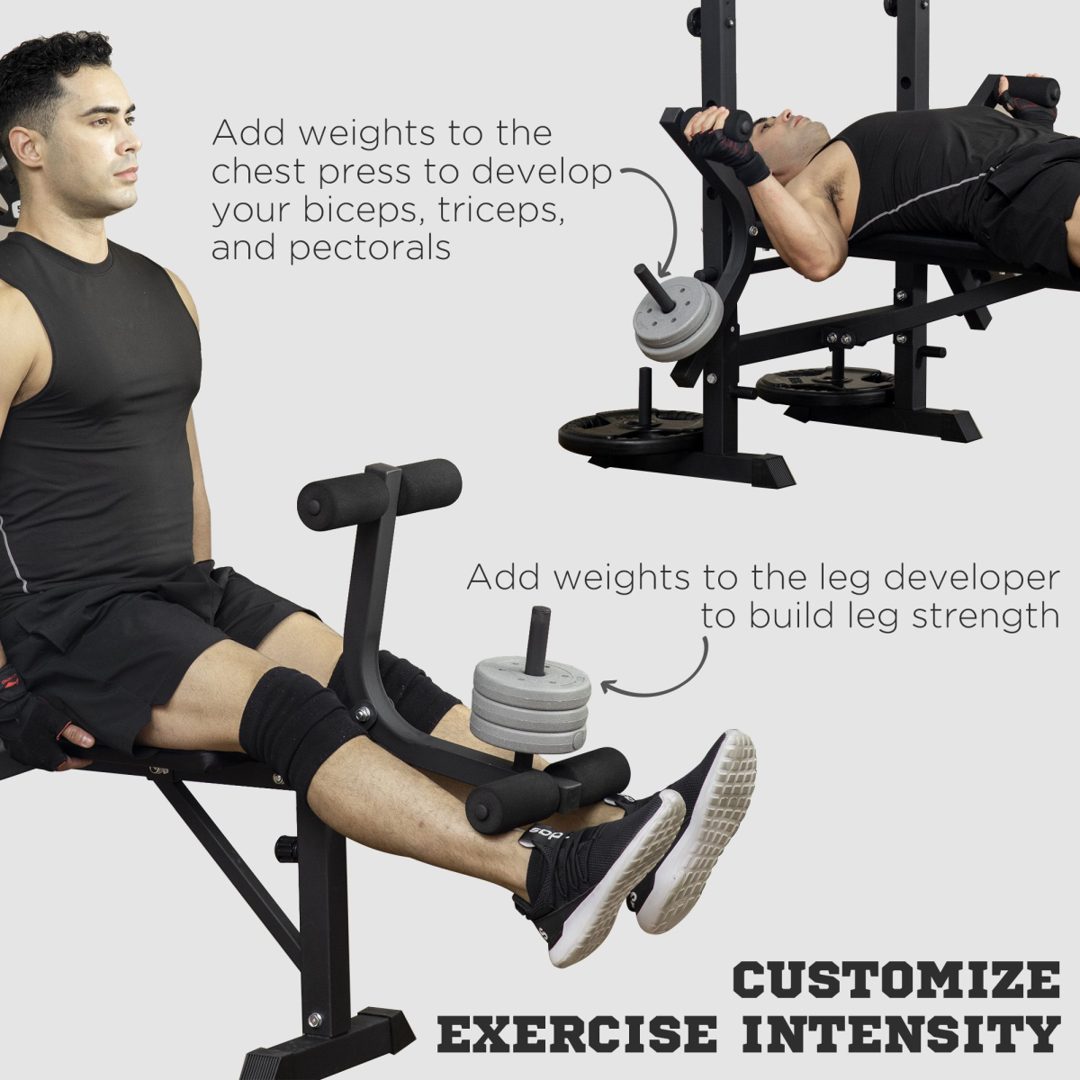 HOMCOM Multifunction Adjustable Weight Bench with Lat Pulldown