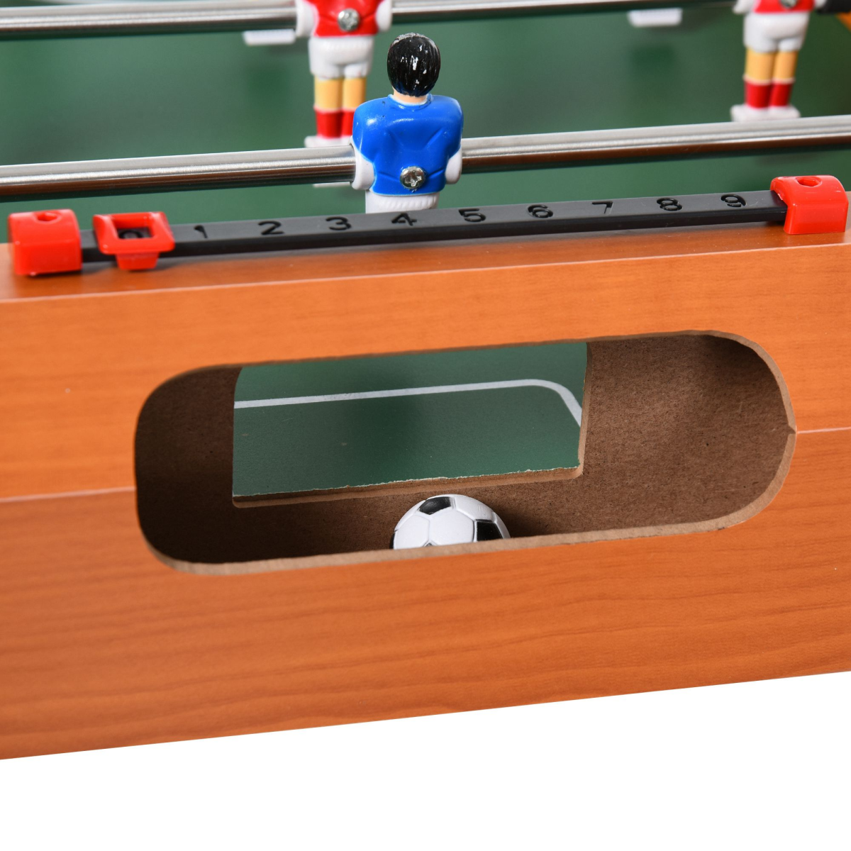 Wooden 84.5cm Foosball Table, 4-Player Football Game, 2 Balls