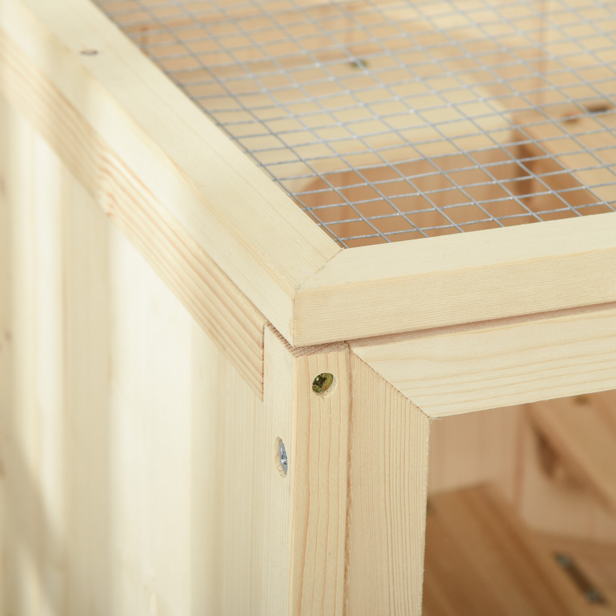 3-Tier Wooden Fir Hamster Cage House for Play and Exercise