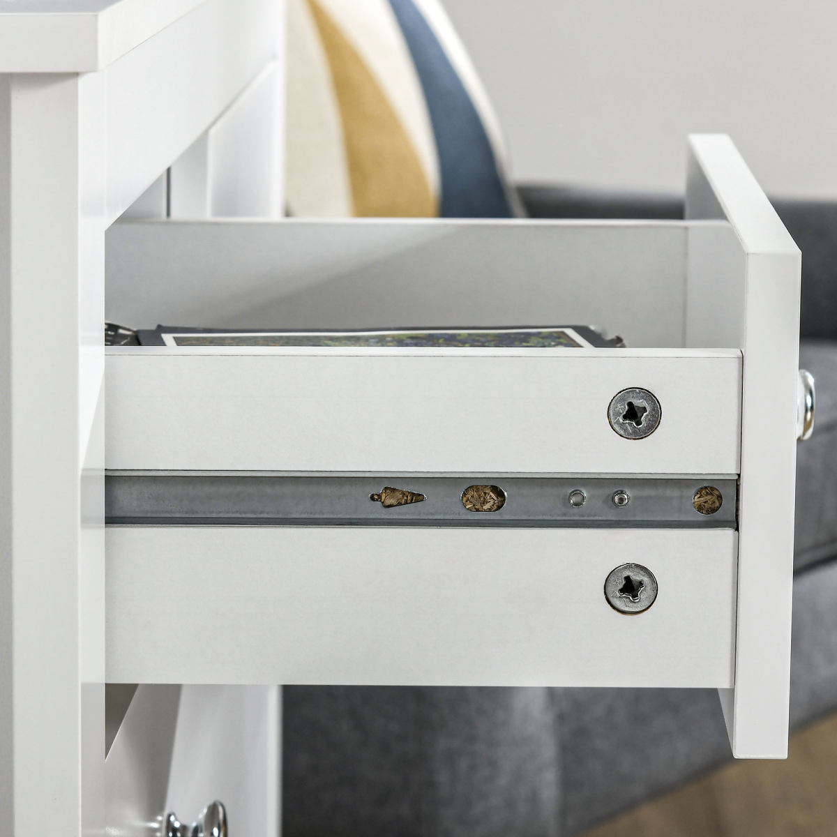 HOMCOM Modern 5 Drawer Chest of Drawers Storage Cabinet, White