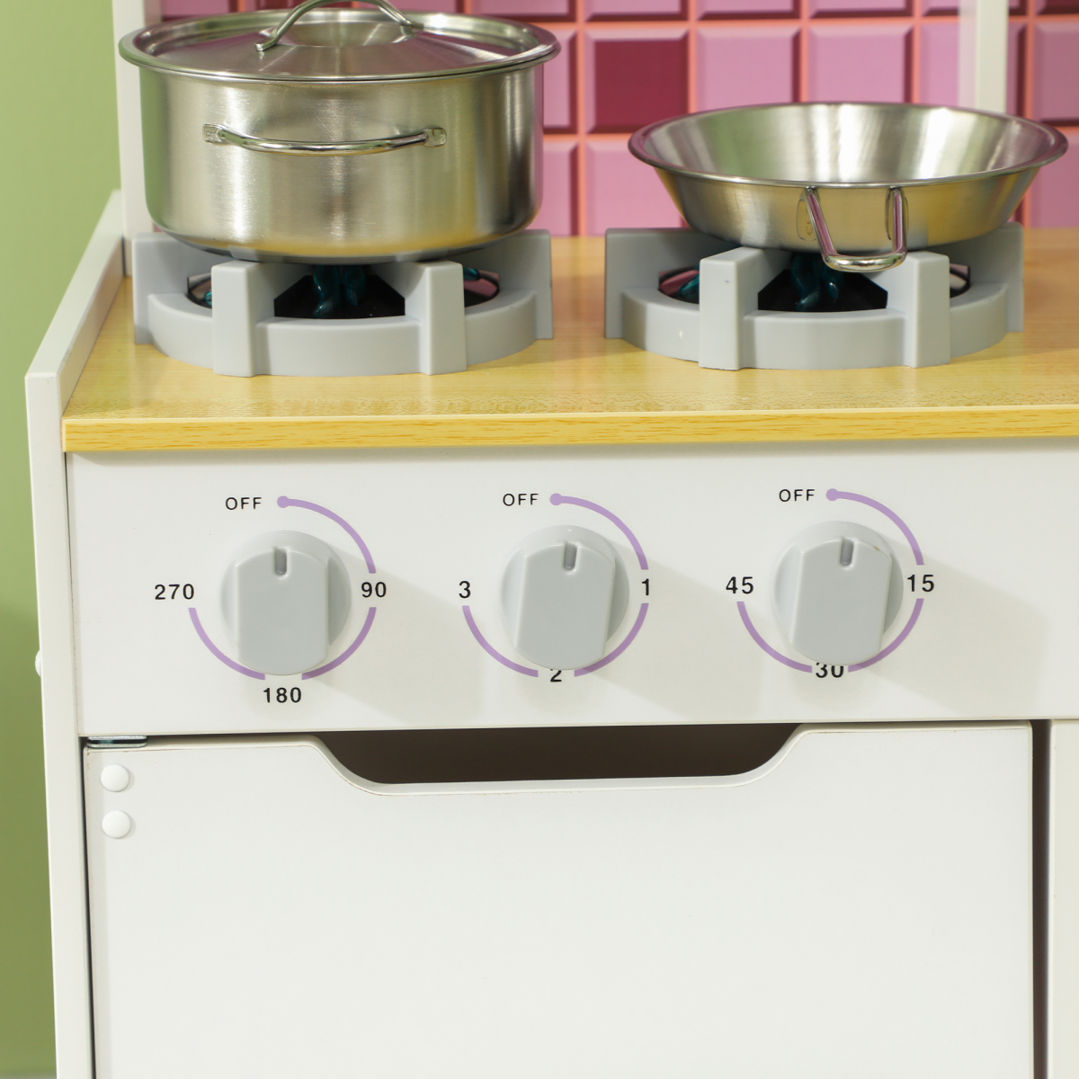 AIYAPLAY Kids Play Kitchen with Lights, Sounds, Oven & Sink
