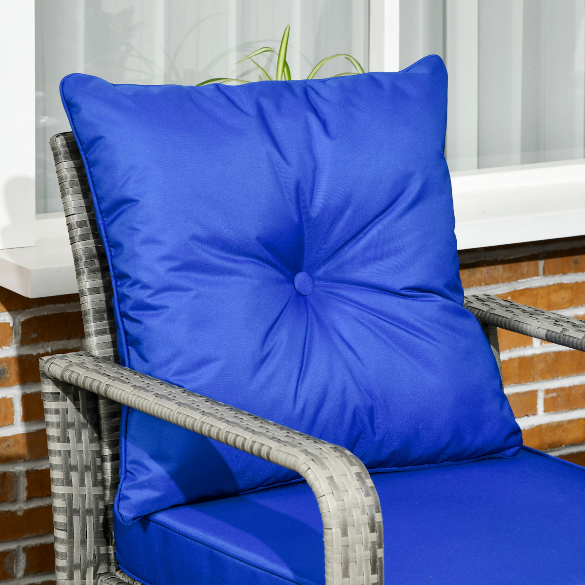 Outsunny 3-Piece PE Rattan Garden Sofa Set with Storage Table