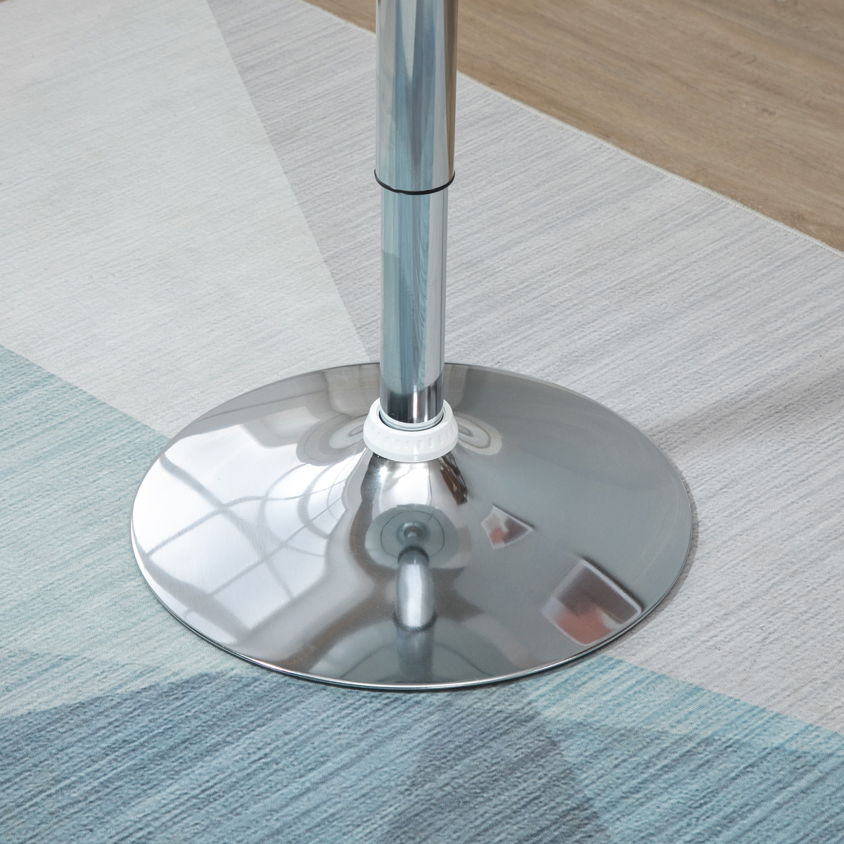 HOMCOM Adjustable Swivel Bistro Pub Table with Painted White Top and Steel Base