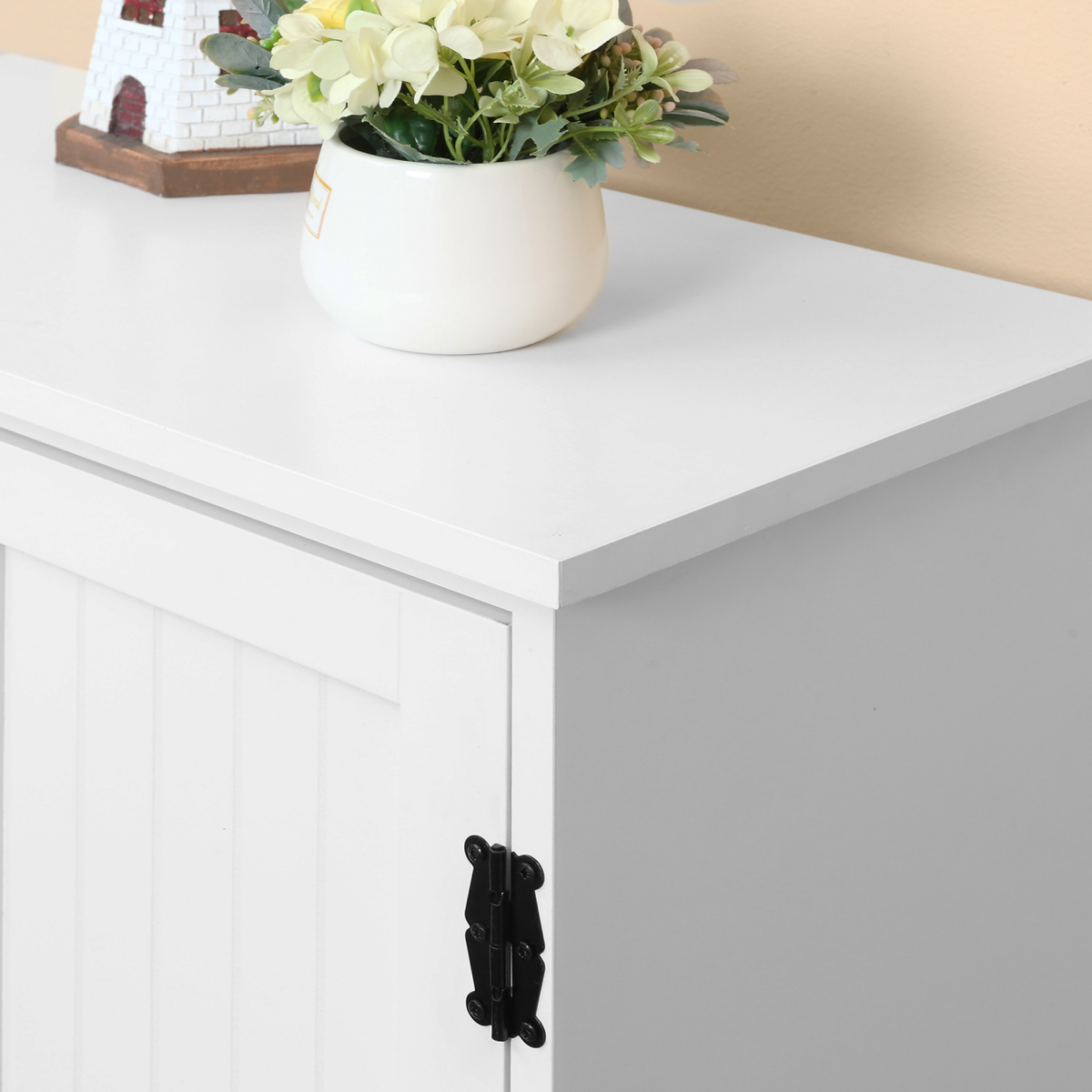 Modern Freestanding Storage Hutch Cabinet with 4 Doors and Adjustable Removable Shelves