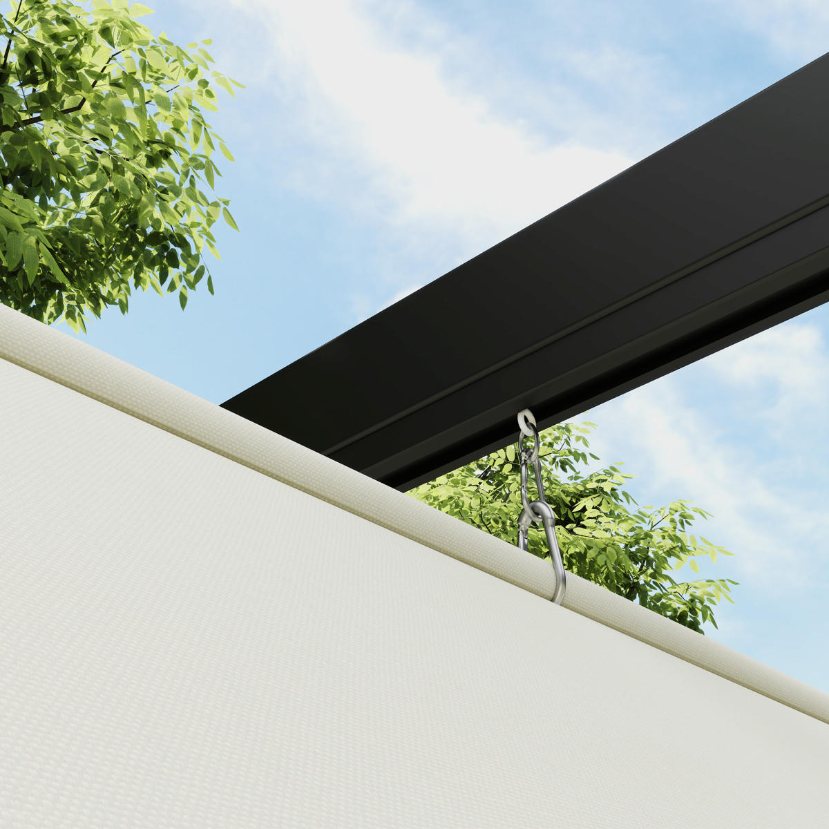 Outsunny 2 x 3m Wall-Mounted Pergola with Retractable Roof, Khaki