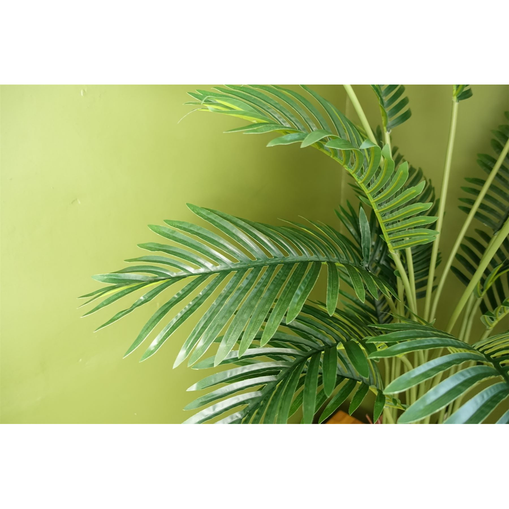 Leaf 110cm Artificial Areca Palm Tree in Black Pot