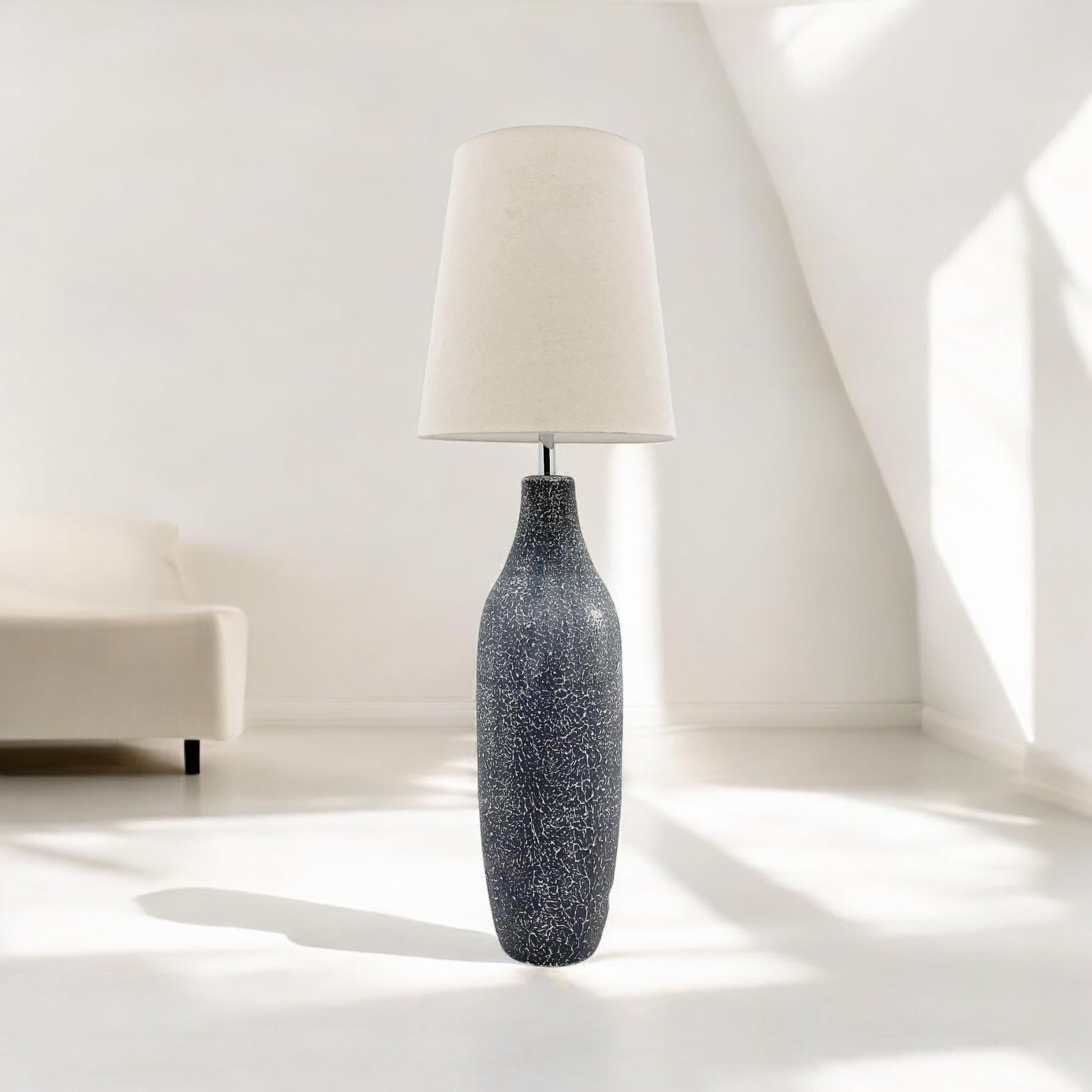 MSL 101cm Traditional Slim Ceramic Table Lamp with Shade and Inline Rocker Switch