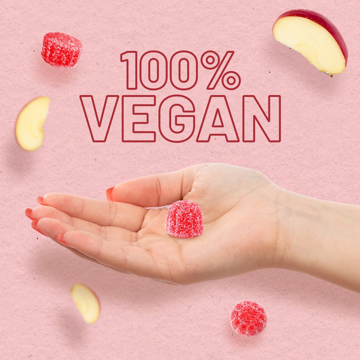 Prowise Healthcare Apple Cider Vinegar Gummies with The Mother 1000mg, Vitamin B12, Vitamin B6, Folic Acid, Chromium & Iodine, 60 Vegan Gummies, Apple Flavour, Made in UK