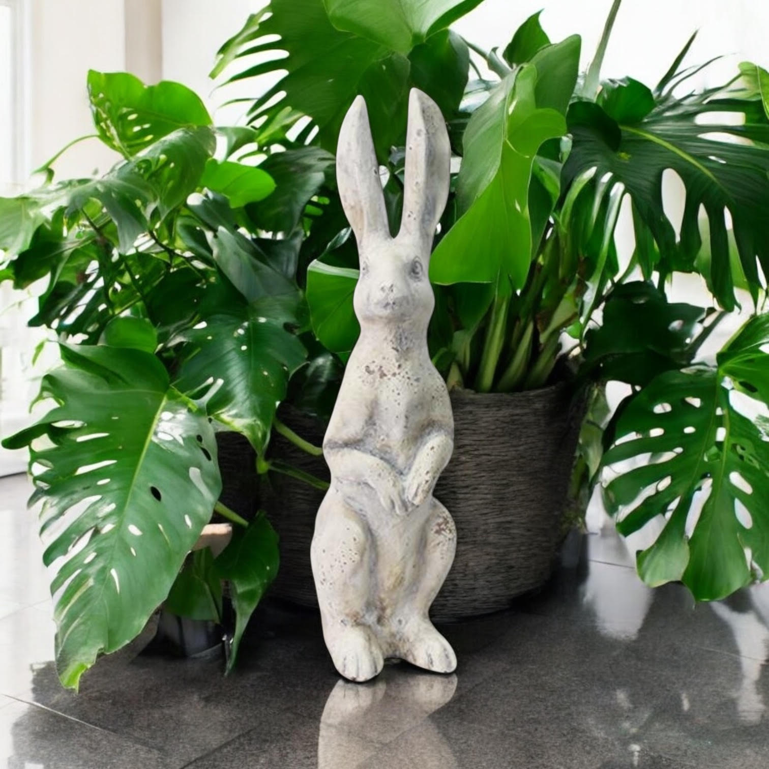MSL 40cm Cream Resin Rabbit Garden Ornament