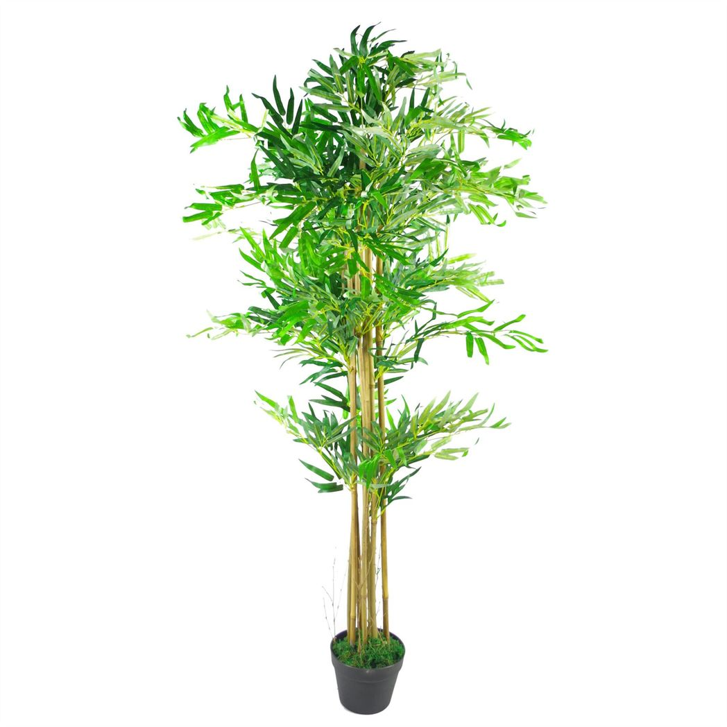 Leaf 150cm Realistic Artificial Bamboo Tree with Copper Metal Planter