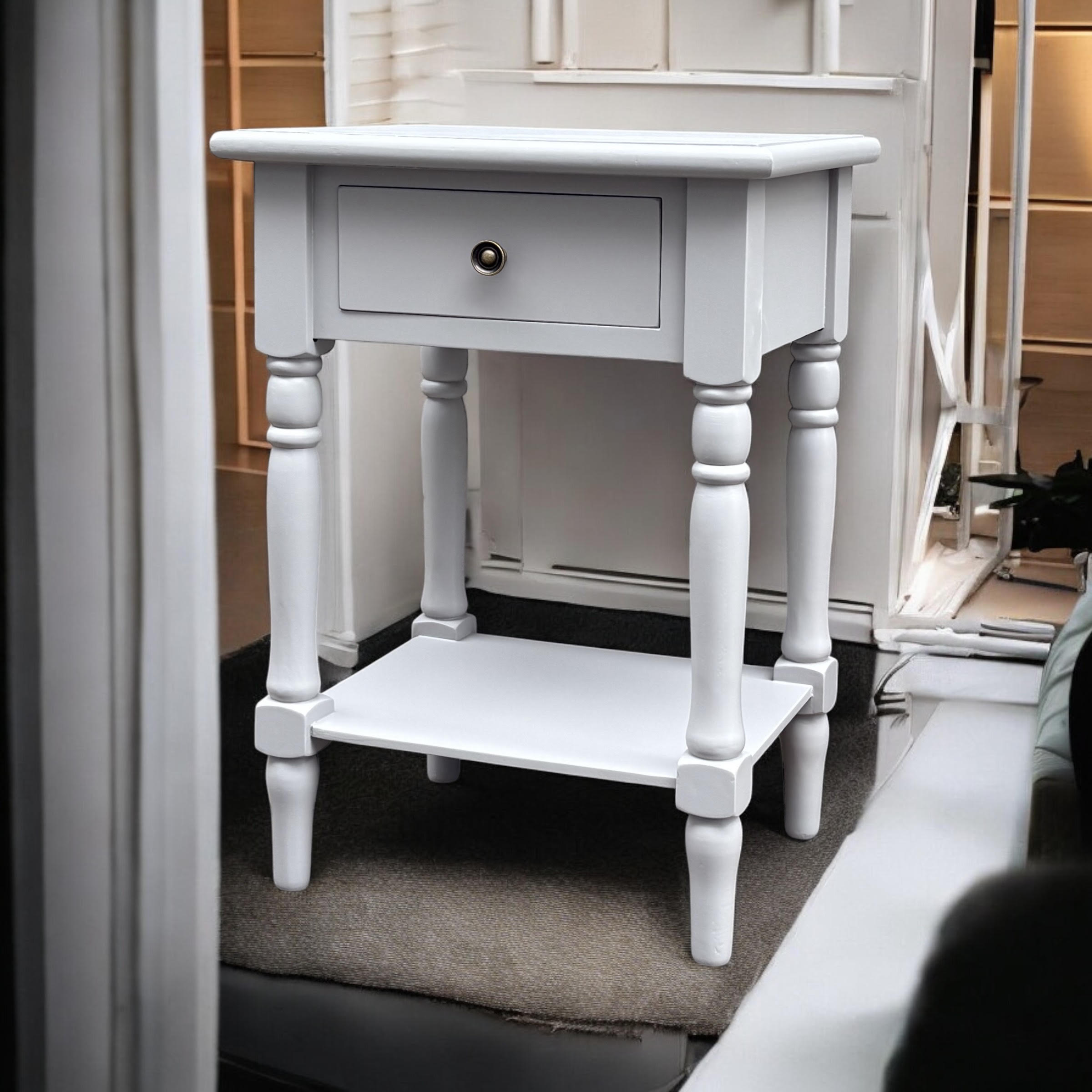 MSL 65cm Hand Finished 1 Drawer Side Table / Bedside Table