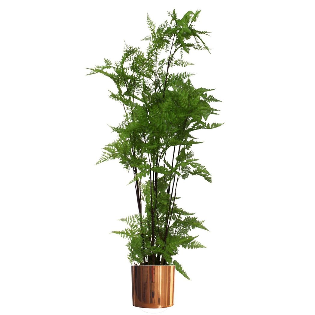 Leaf Handmade Metal Planter Pot with Polished Reflective Finish 20 x 18cm