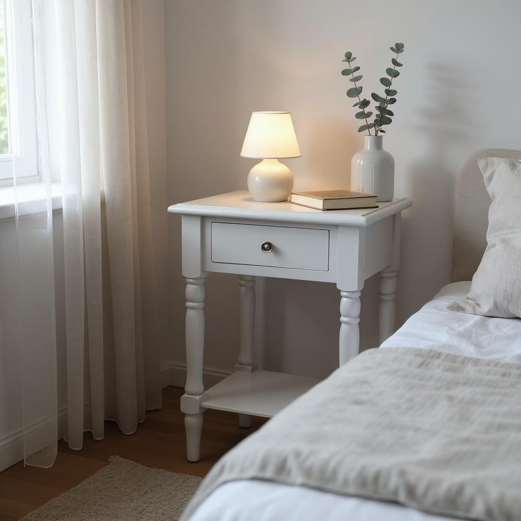 MSL 65cm Hand Finished 1 Drawer Side Table / Bedside Table