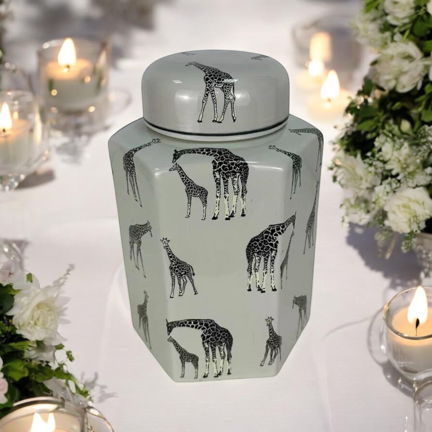 MSL 18cm Ginger Jar Giraffe Glazed Umbrella Stand Vase