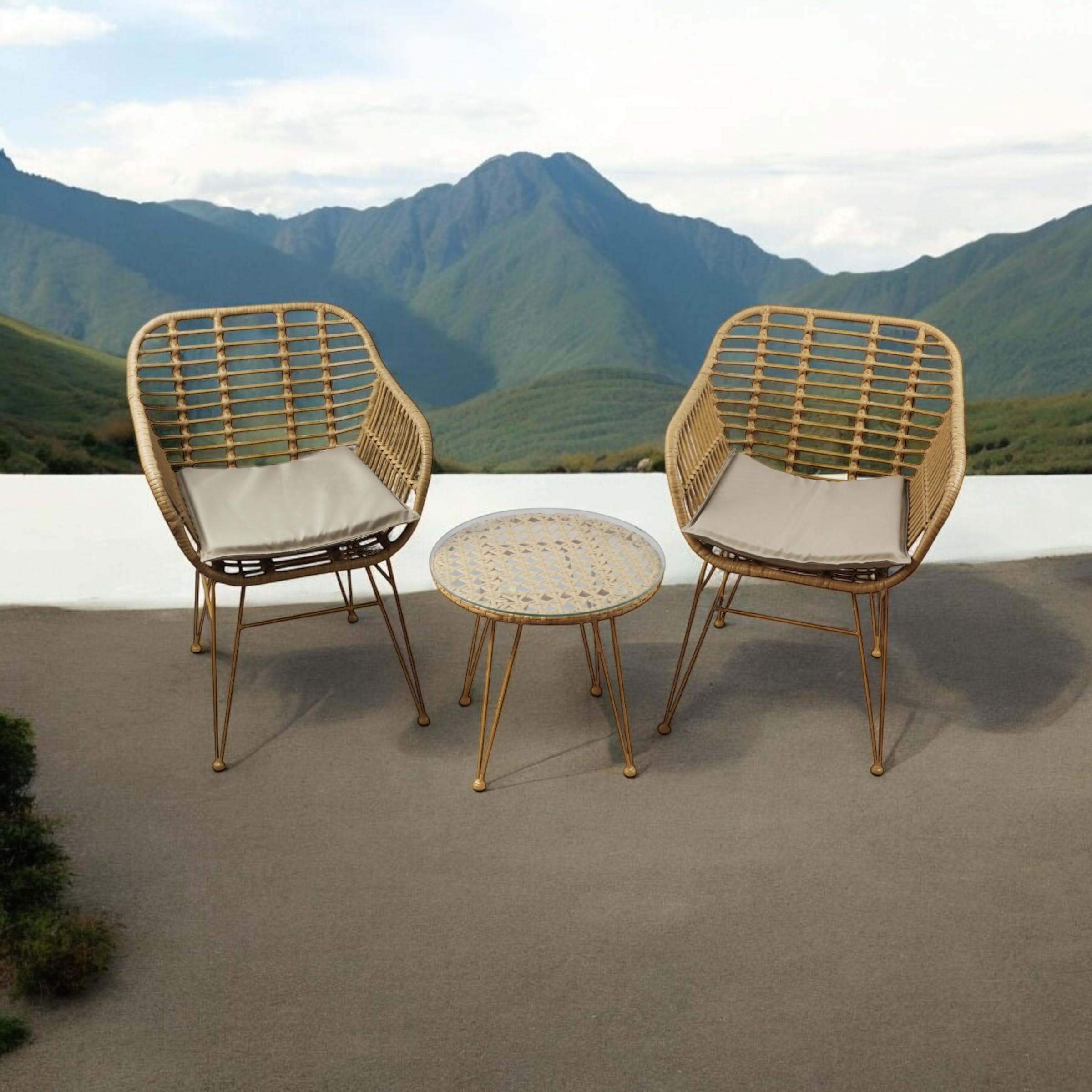 MSL Rattan Bistro Set for Outdoor Dining