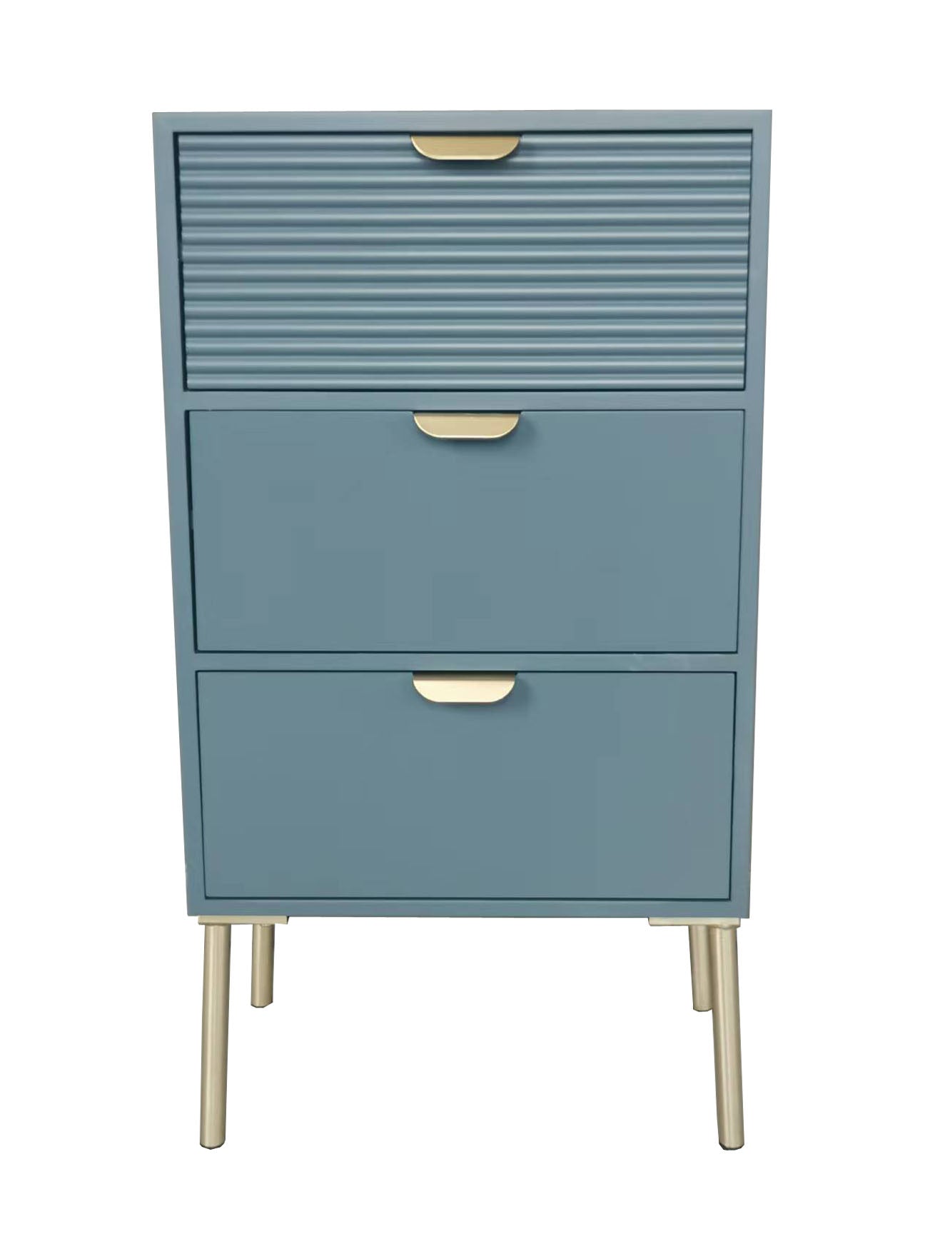 MSL 75cm Blue Wooden 3 Drawer Chest of Drawers