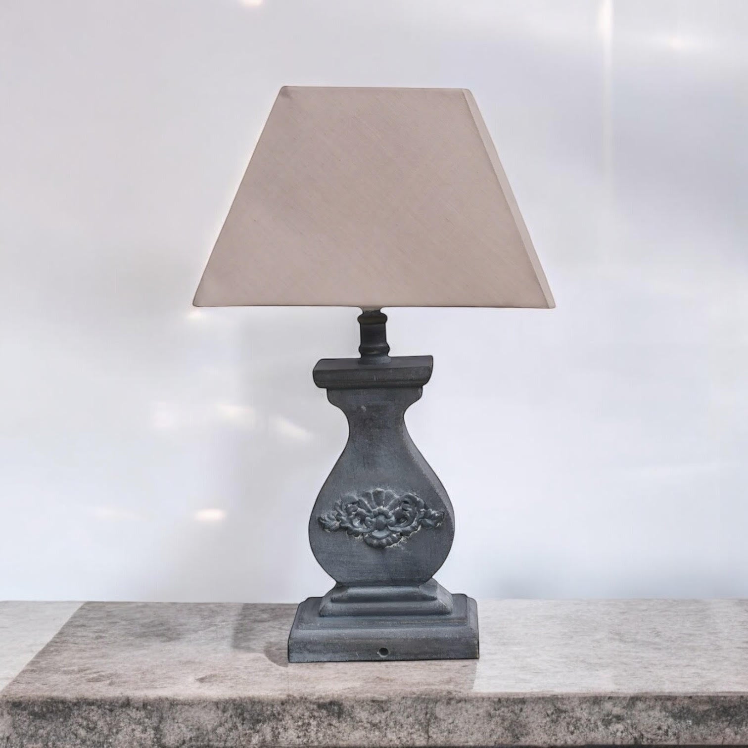 MSL 43cm Traditional Table Lamp with Linen Shade, Inline Rocker Switch, Double Insulated