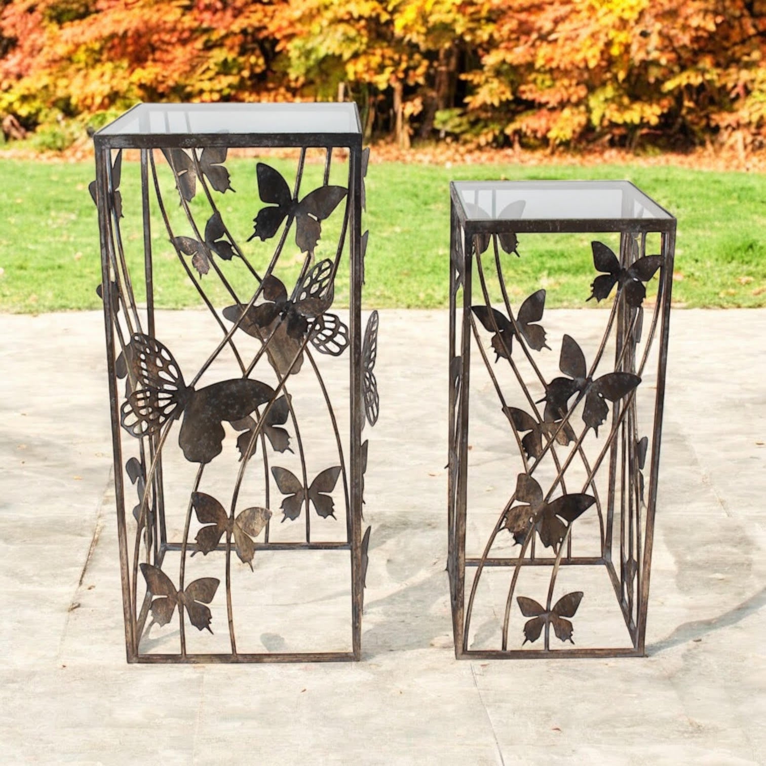 MSL Set of 2 Metal Butterfly Design Tables