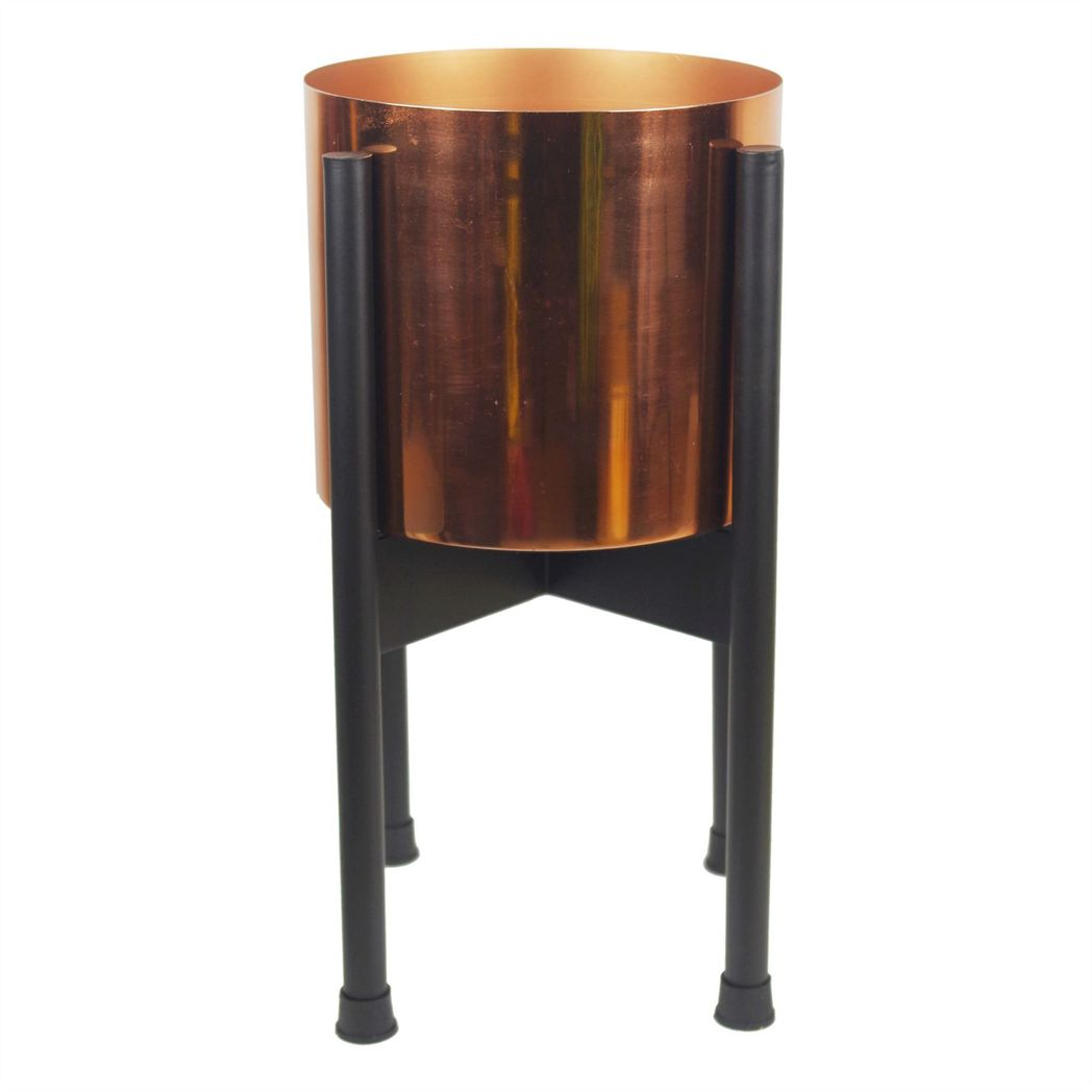 Leaf Handmade Metal Planter Pot with Polished Reflective Finish 20 x 18cm
