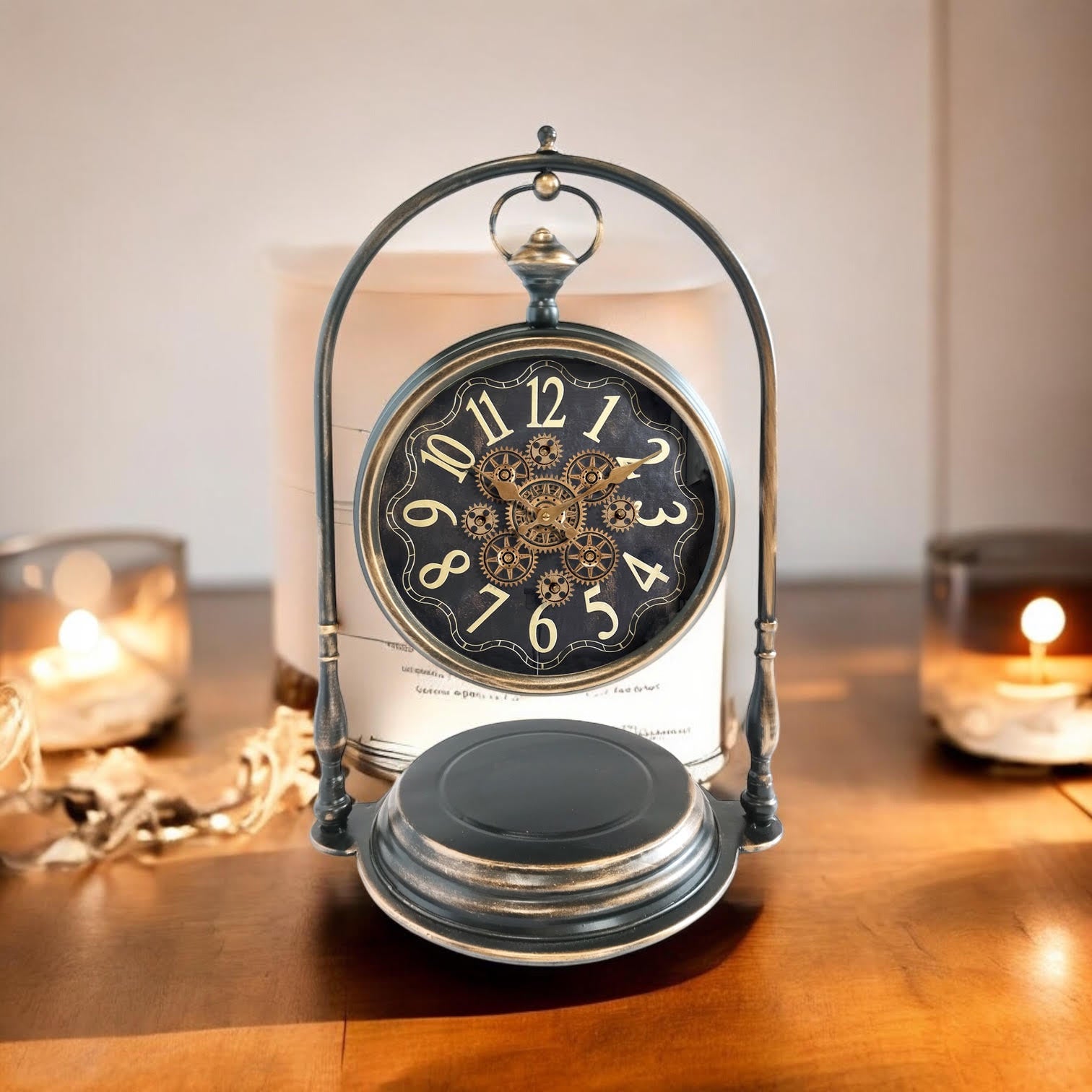 MSL 67cm Hand Finished Gear Clock for 1 AA Battery