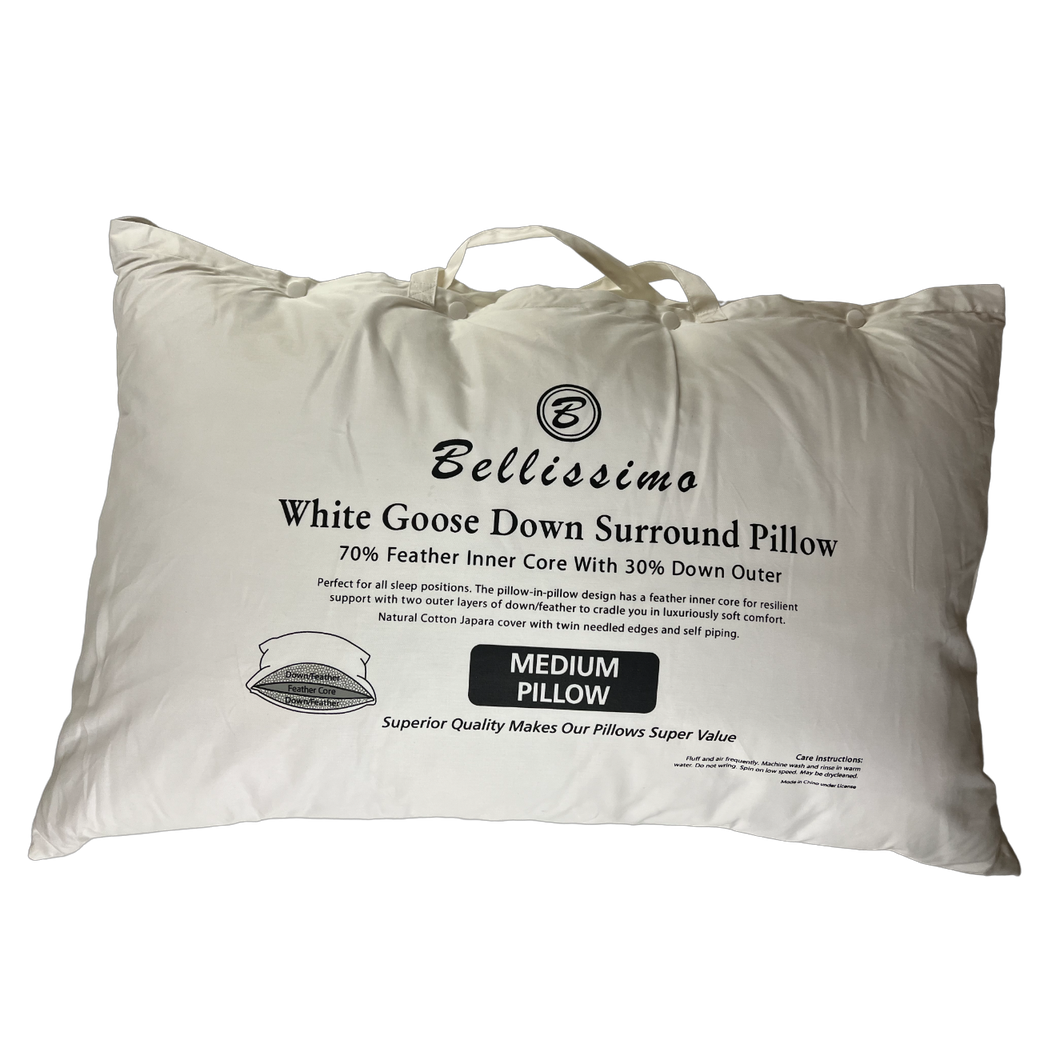 Bellissimo Home Down Pillow with Feather Core