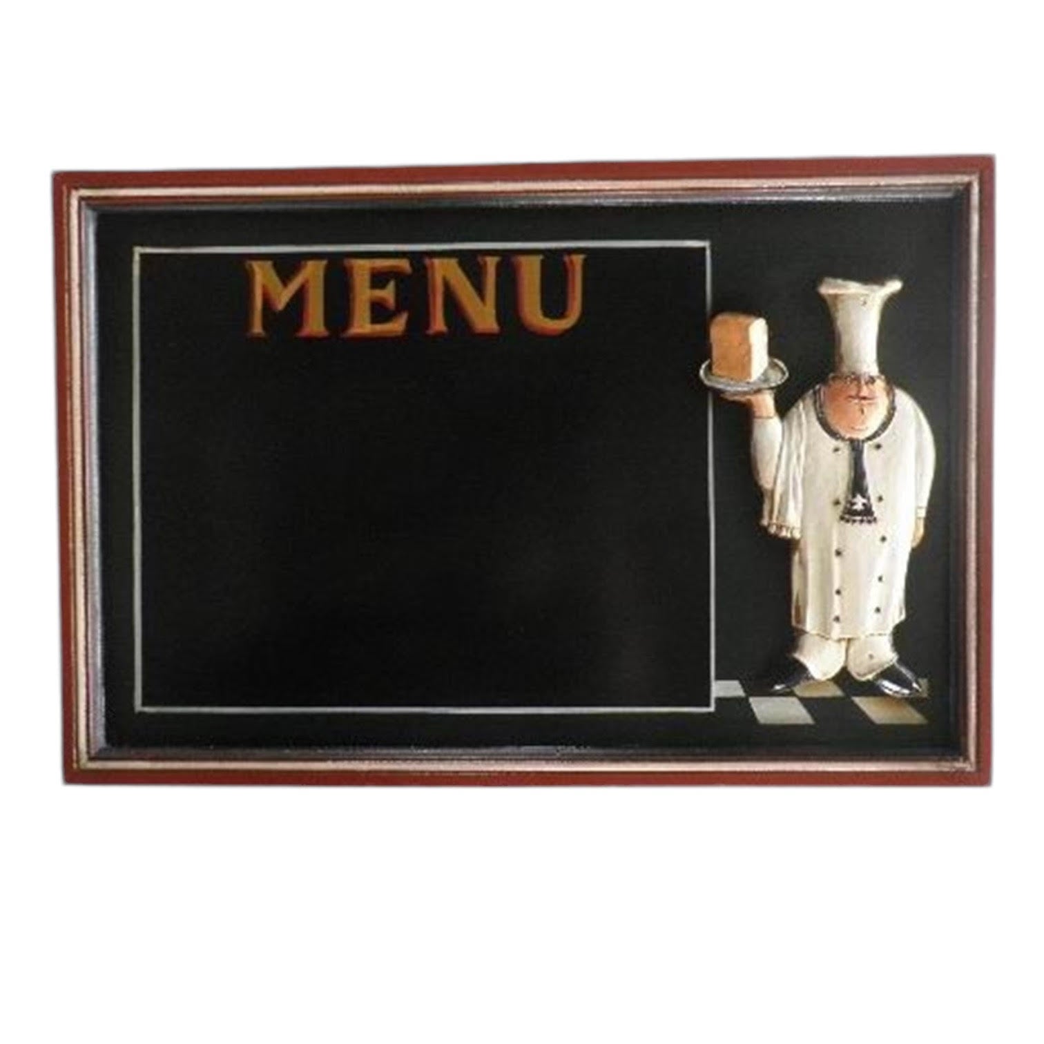 MSL 60 x 40 cm Chef Menu Blackboard with Hanging Hook, Easy Wipe Clean