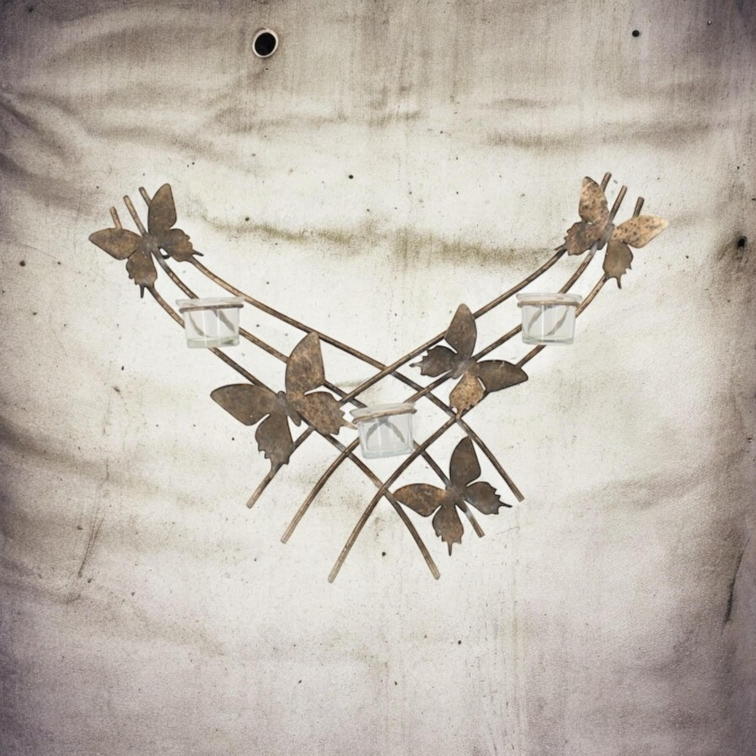 55cm Metal Butterfly Candle Holder