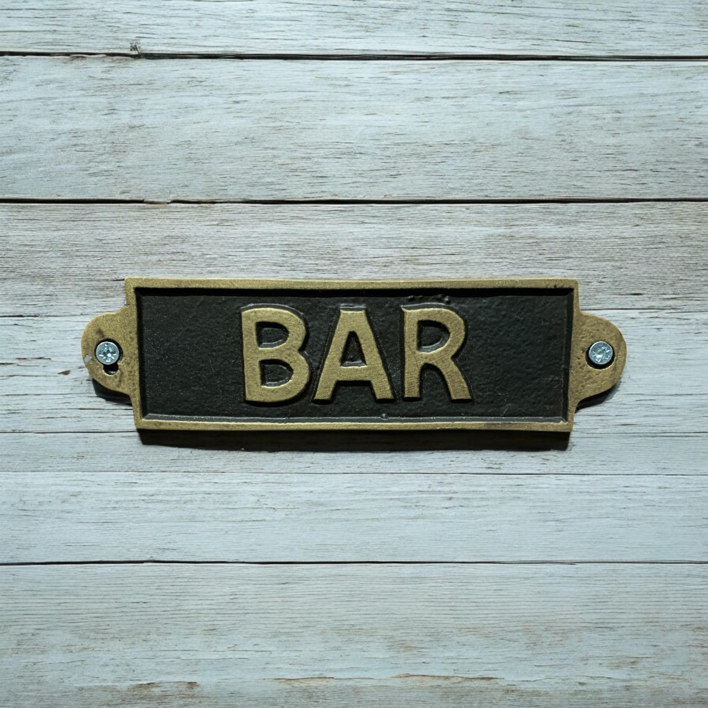 MSL BAR Hand Finished Small Slim Metal Door Sign