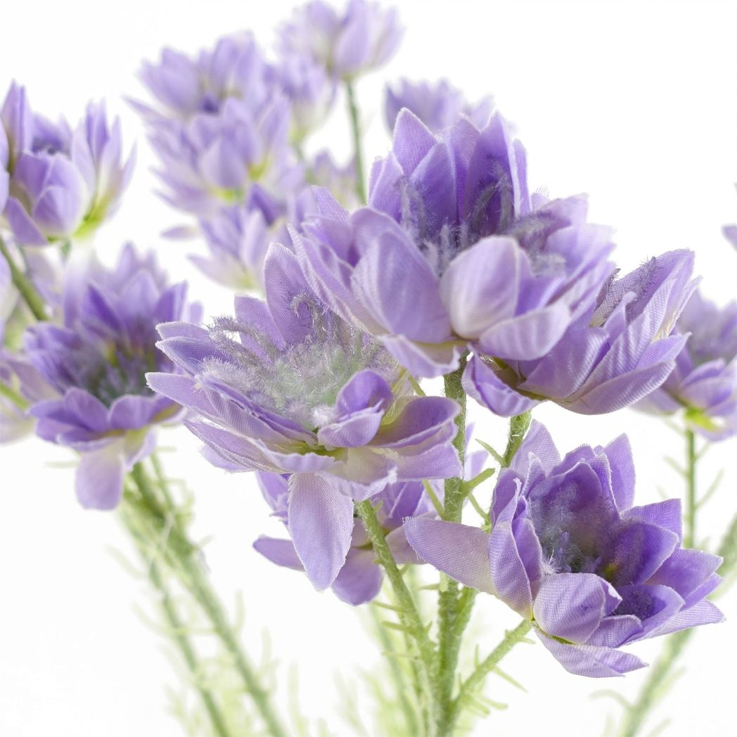 Pack of 6 Purple Starflower Stems, 60cm Tall, Silk Flowers, 30 Flowers Total