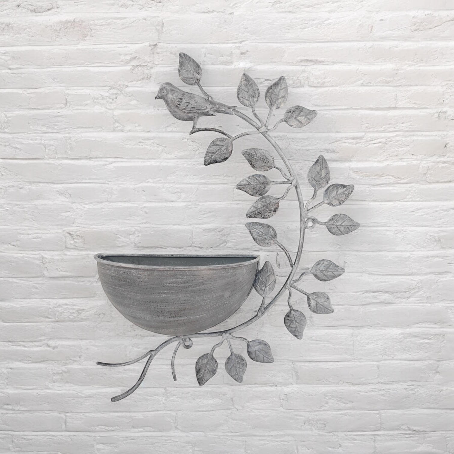 MSL 42cm Grey Metal Garden Planter