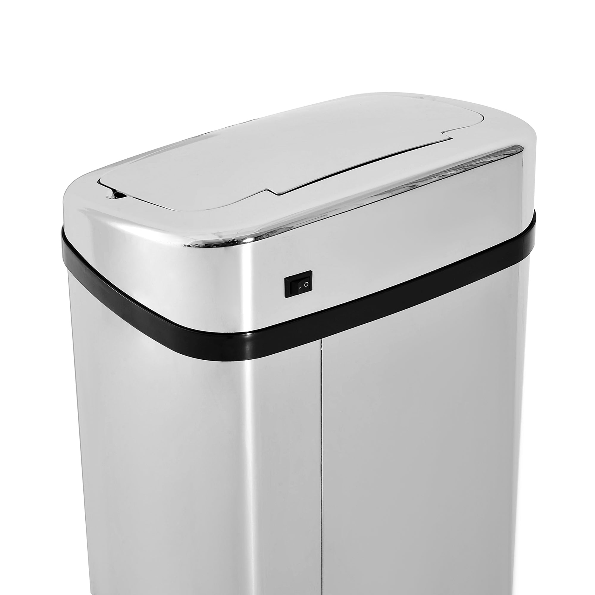 HOMCOM 50L Motion Sensor Rubbish Bin Silver/Black