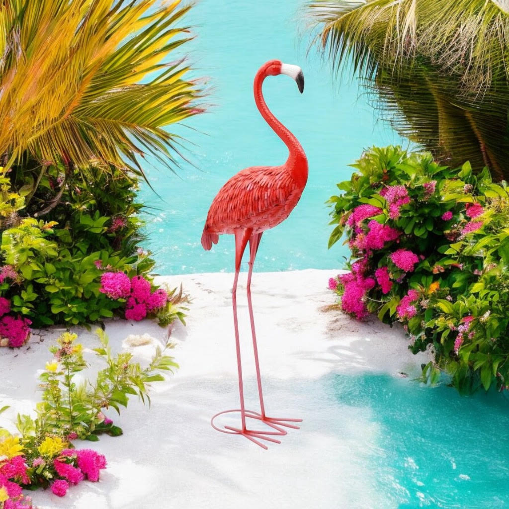 MSL 150cm Pink Metal Flamingo