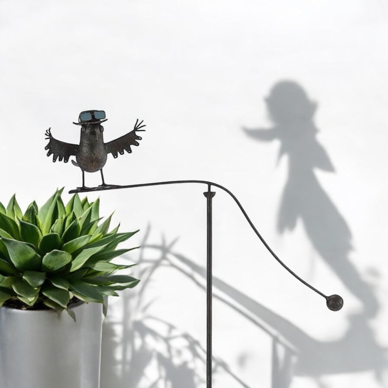 MSL 55" Metal Bird Garden Stake, Hand Finished, for Garden, Potted Plants, Flower Beds, and Lawns