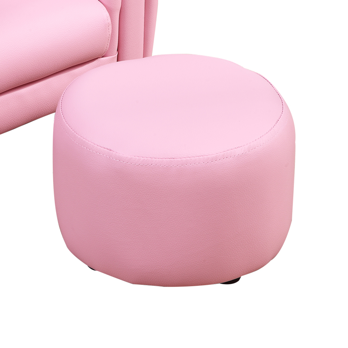 HOMCOM Kids Pink Sofa and Footstool Set, 18+ Months