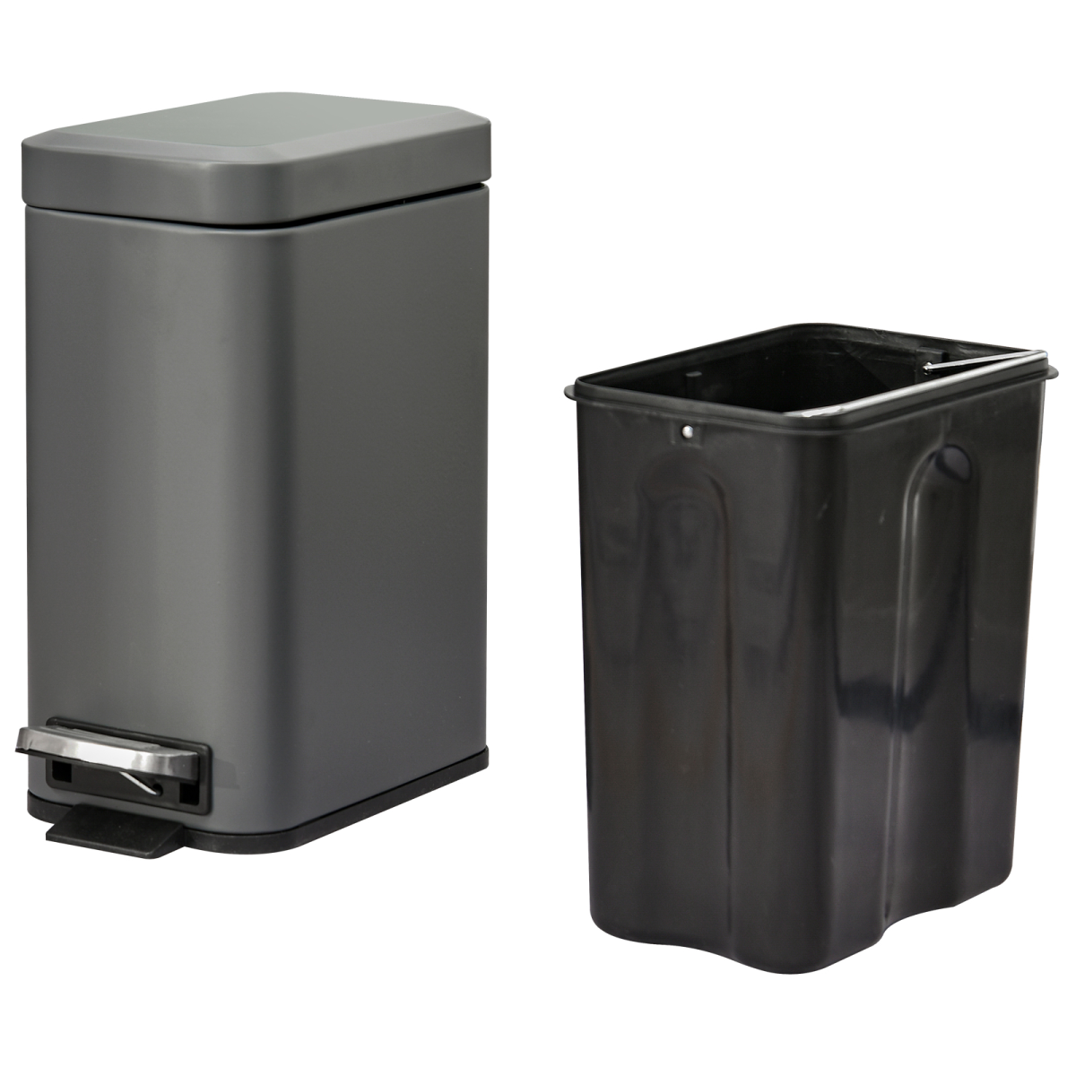 5L Steel Step Trash Can with Soft-Close Lid and Removable Bucket