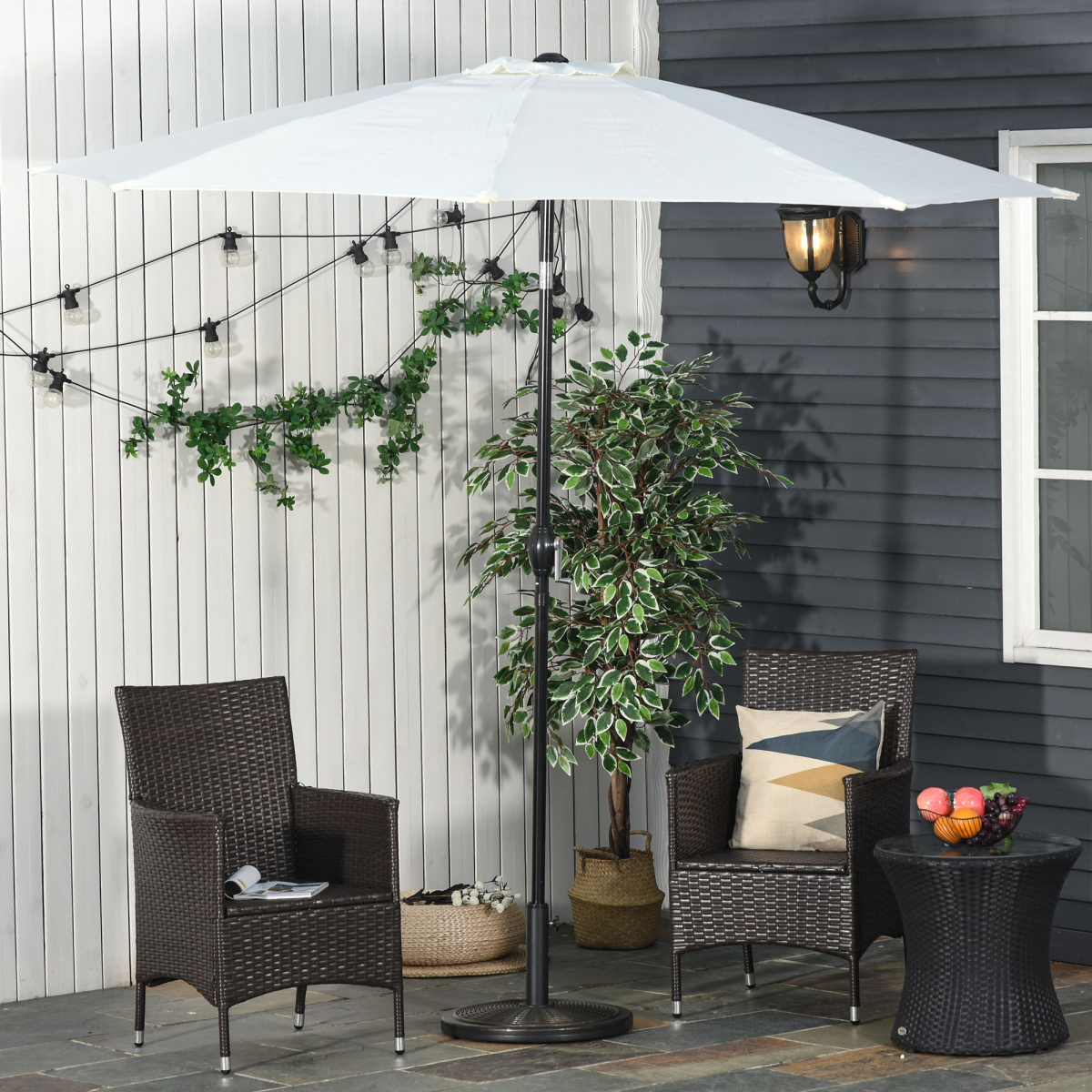 Outsunny 13kg Cantilever Umbrella Base with Adjustable Fit, Black