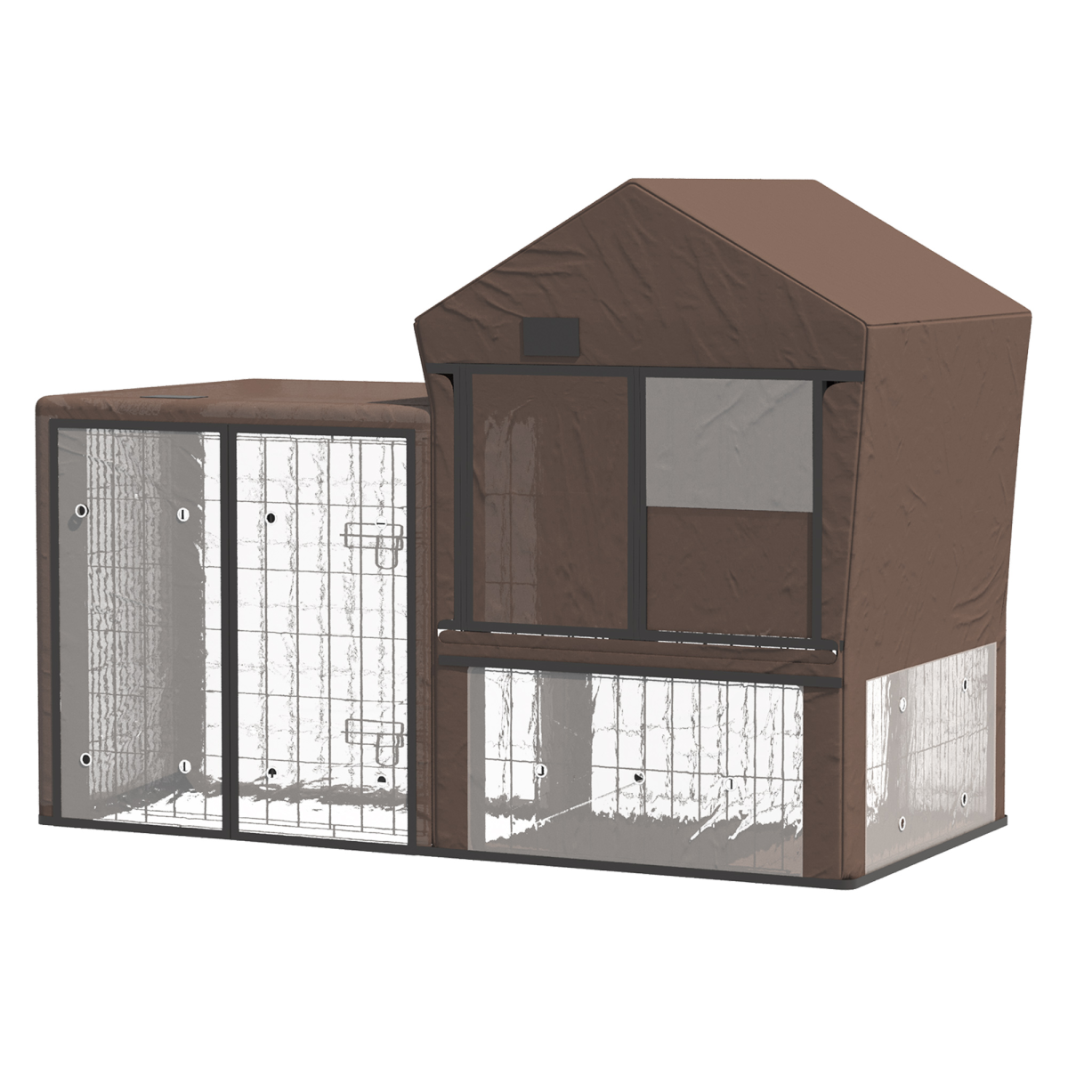 Water-Resistant Rabbit Hutch Cover with Zip Door and Ventilation