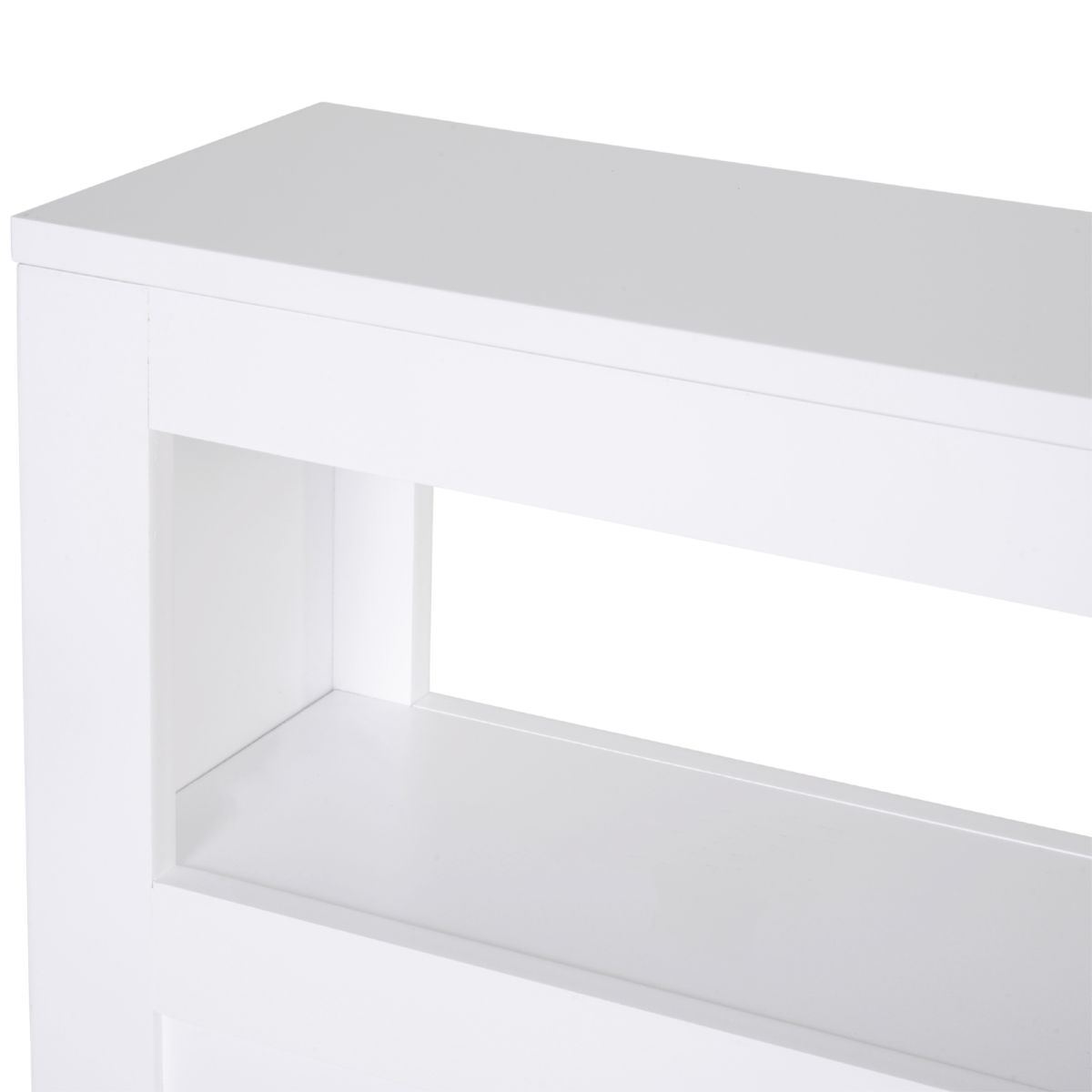 72 x 16cm Narrow Bathroom Storage Unit with 2 Drawers, Open Top and 4 Wheels
