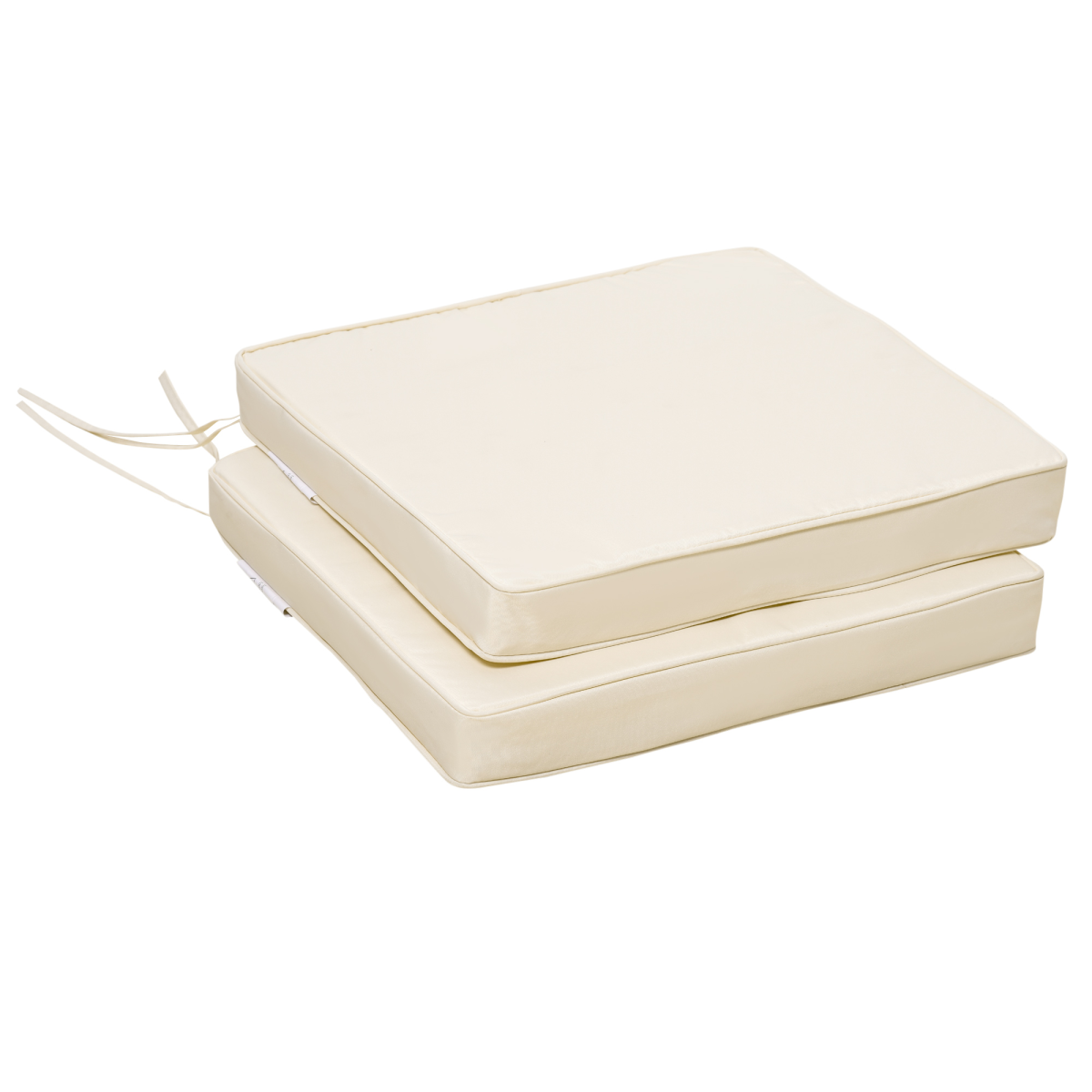 45 x 45cm Replacement Garden Seat Cushion Pad with Ties, Cream White