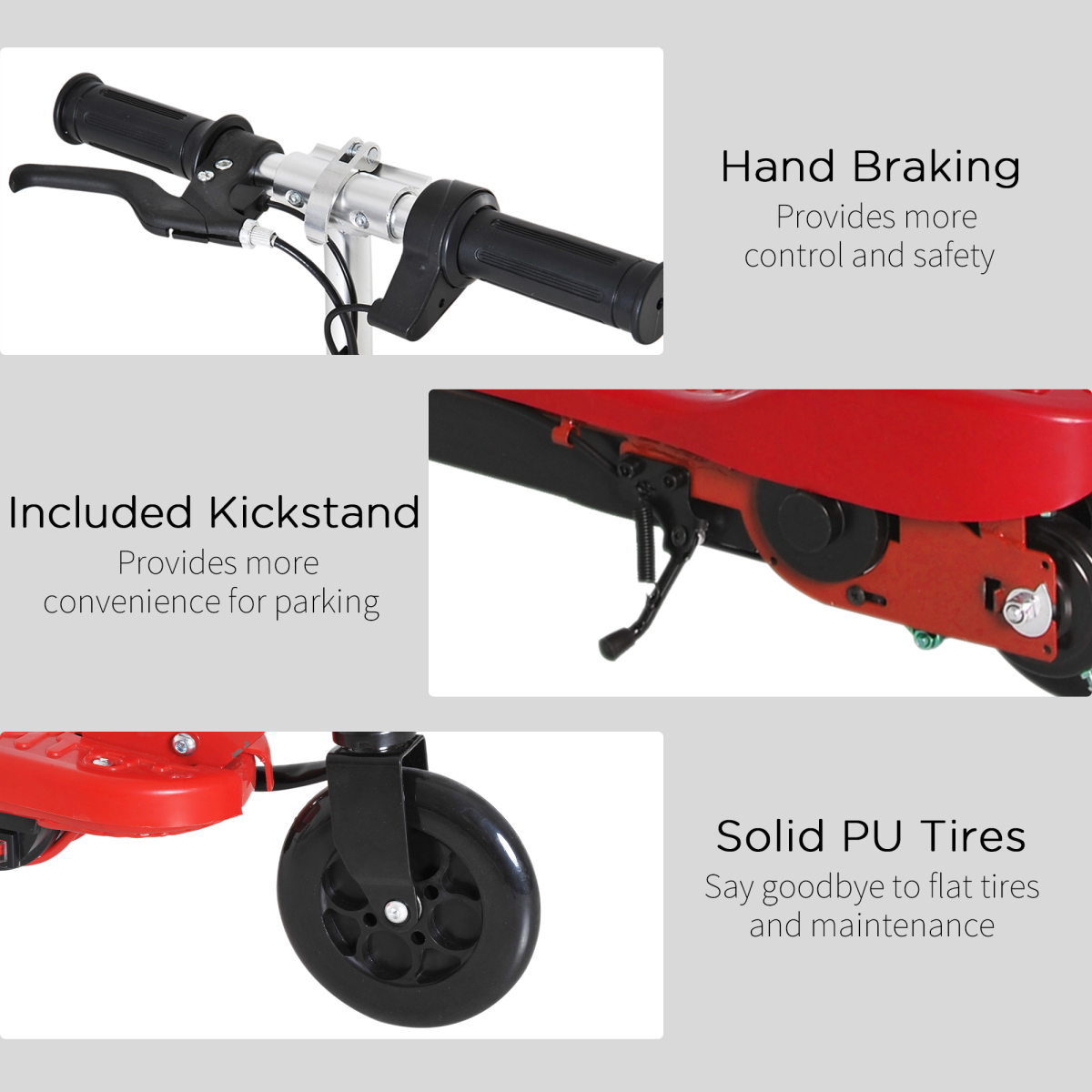 Folding Kids Electric Scooter for Ages 7-14, 2 x 12V Rechargeable Batteries, 12km/h Max Speed, 8-10km Range, Front Brake, Foldable Design