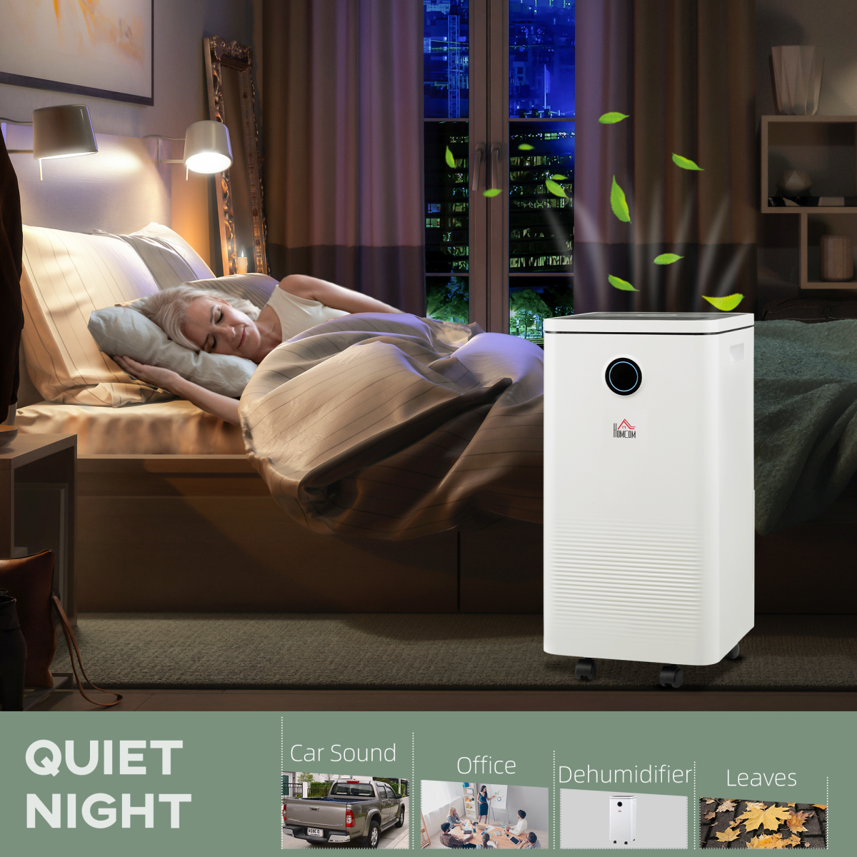HOMCOM 10L/Day Portable Quiet Dehumidifier with 2.5L Tank, 2 Speed, 4 Modes, 42dB, 24H Timer for Home Laundry Room