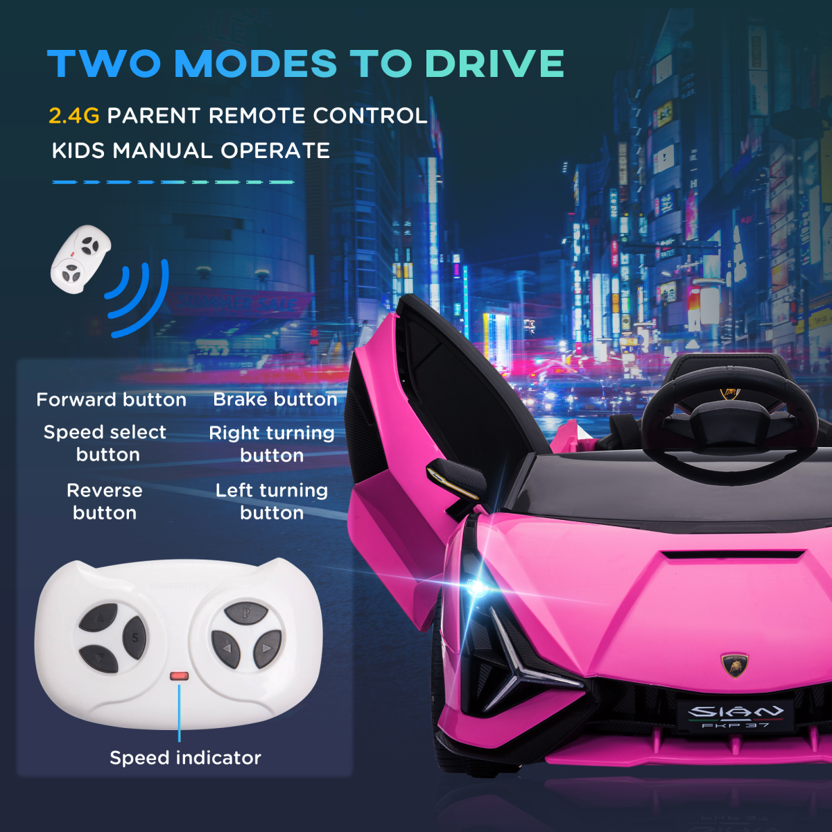Officially Licensed Lamborghini SIAN 12V Kids Ride On Car with Remote