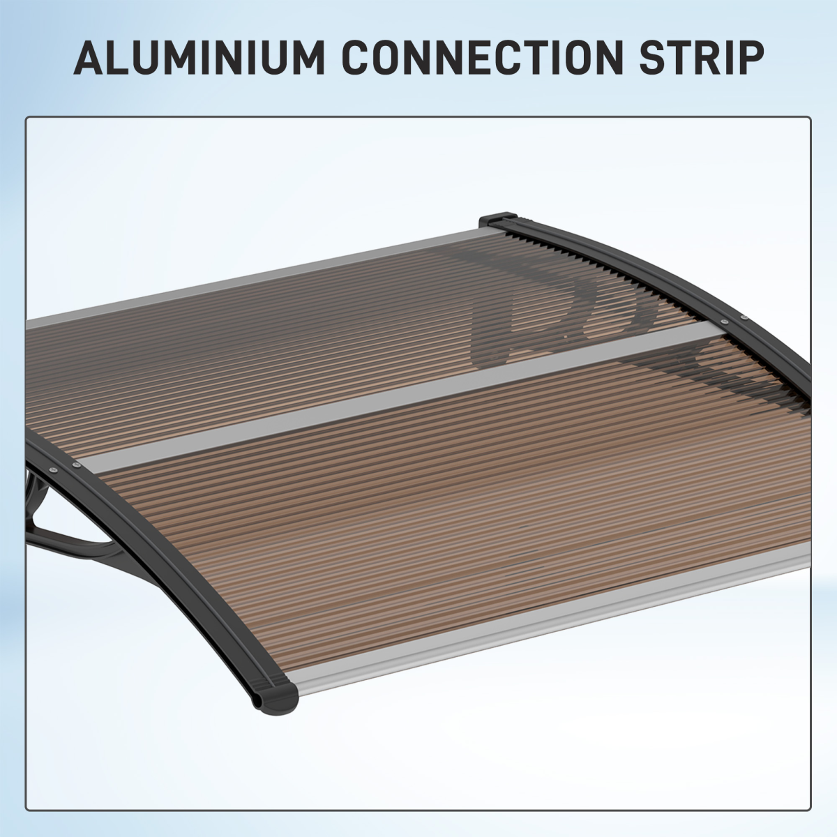 Outsunny Curved Polycarbonate Door Canopy with UV Protection, Brown