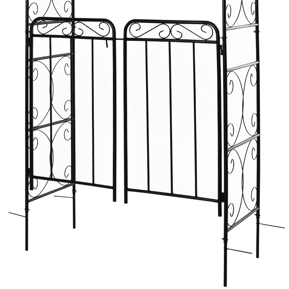 Decorative Metal Garden Arch Gate with Trellis for Climbing Plants