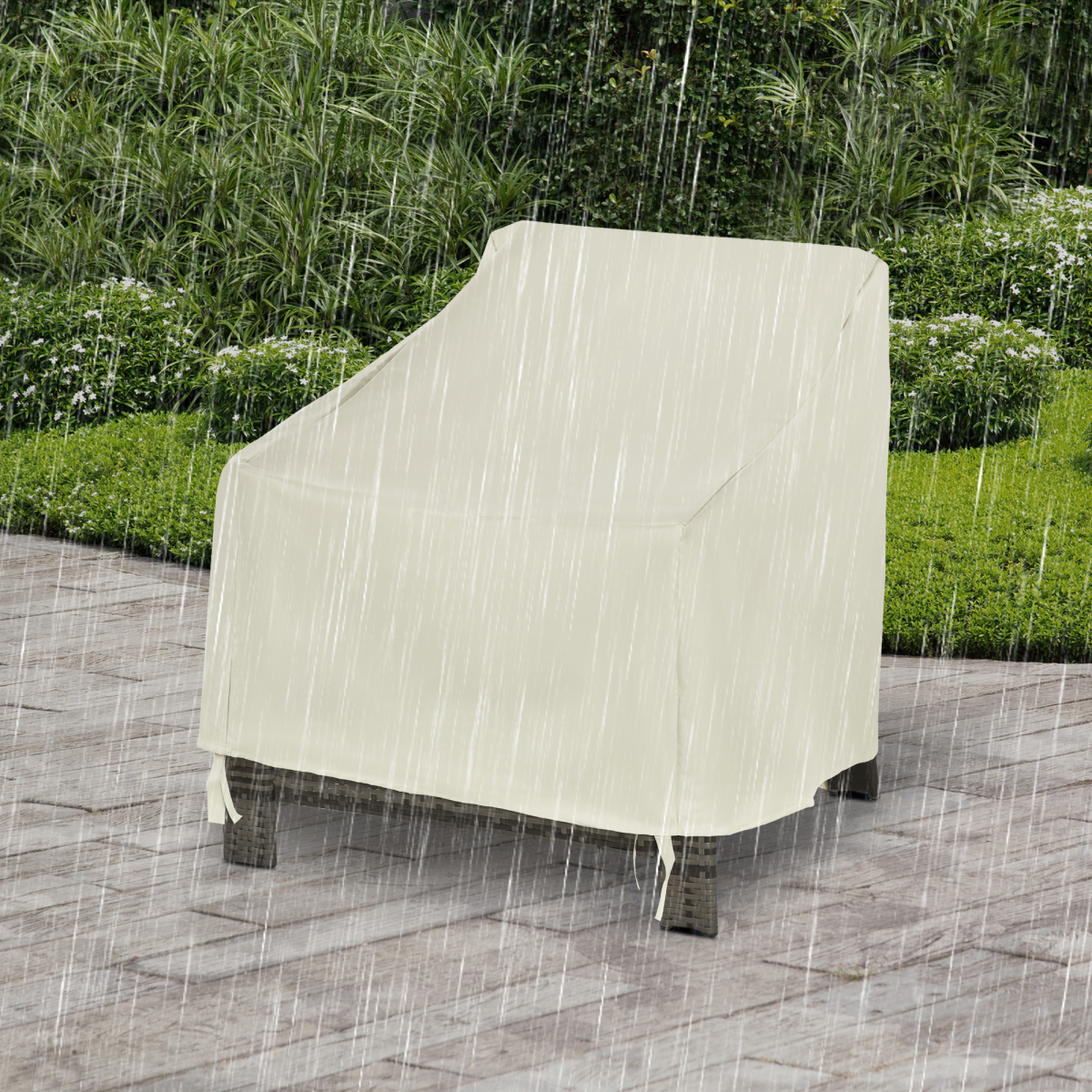 Outsunny Waterproof Oxford Patio Furniture Cover for Single Chair, Beige