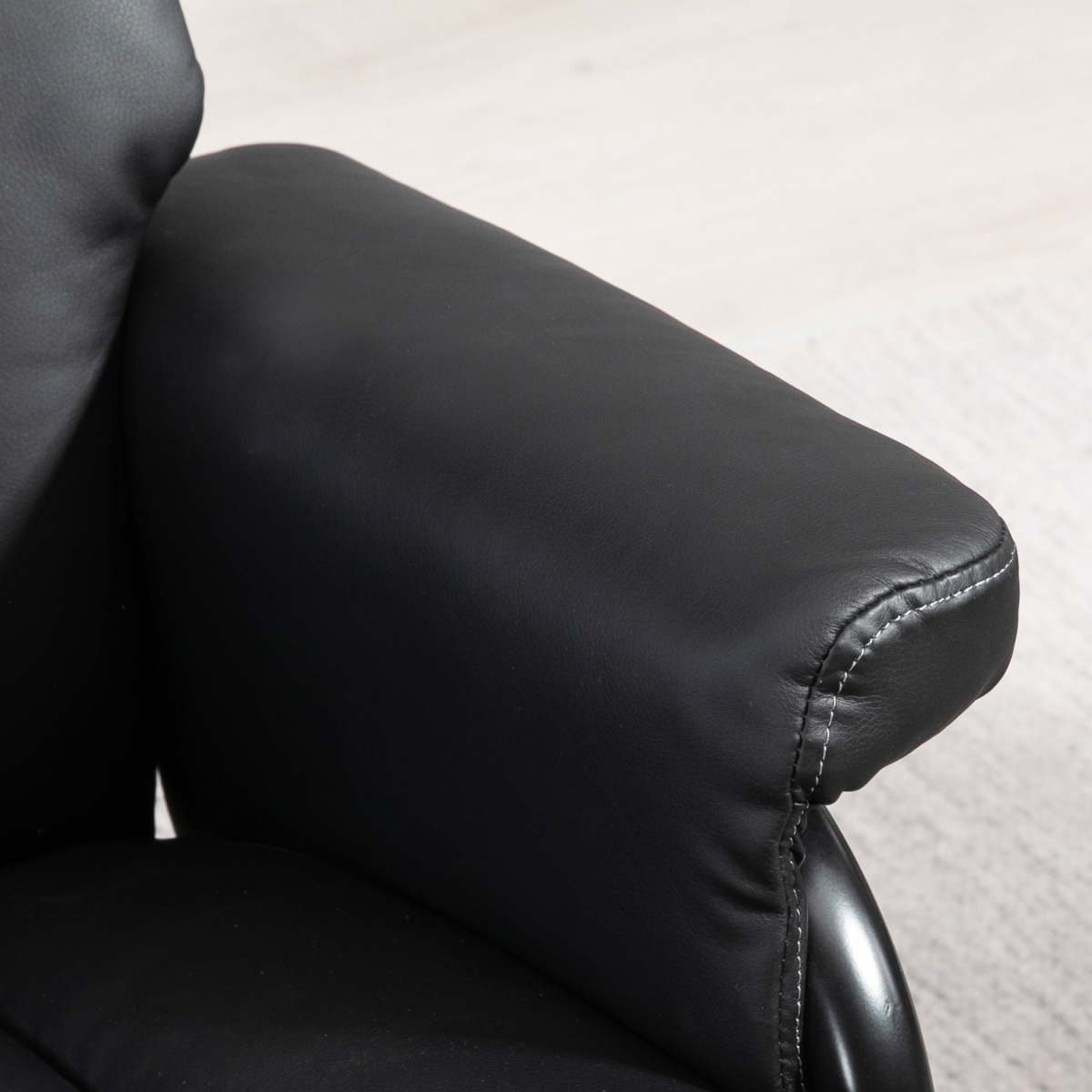HOMCOM Black PU Leather Swivel Recliner Chair with Ottoman