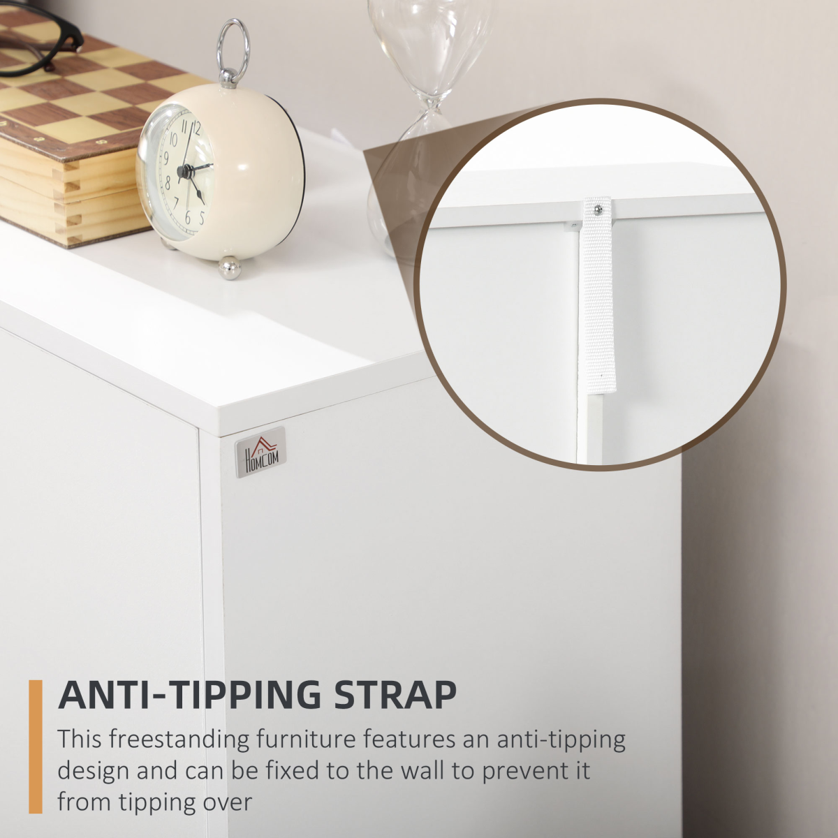 Modern Storage Cabinet Organizer with 4 Drawers and 1 Shelf, White
