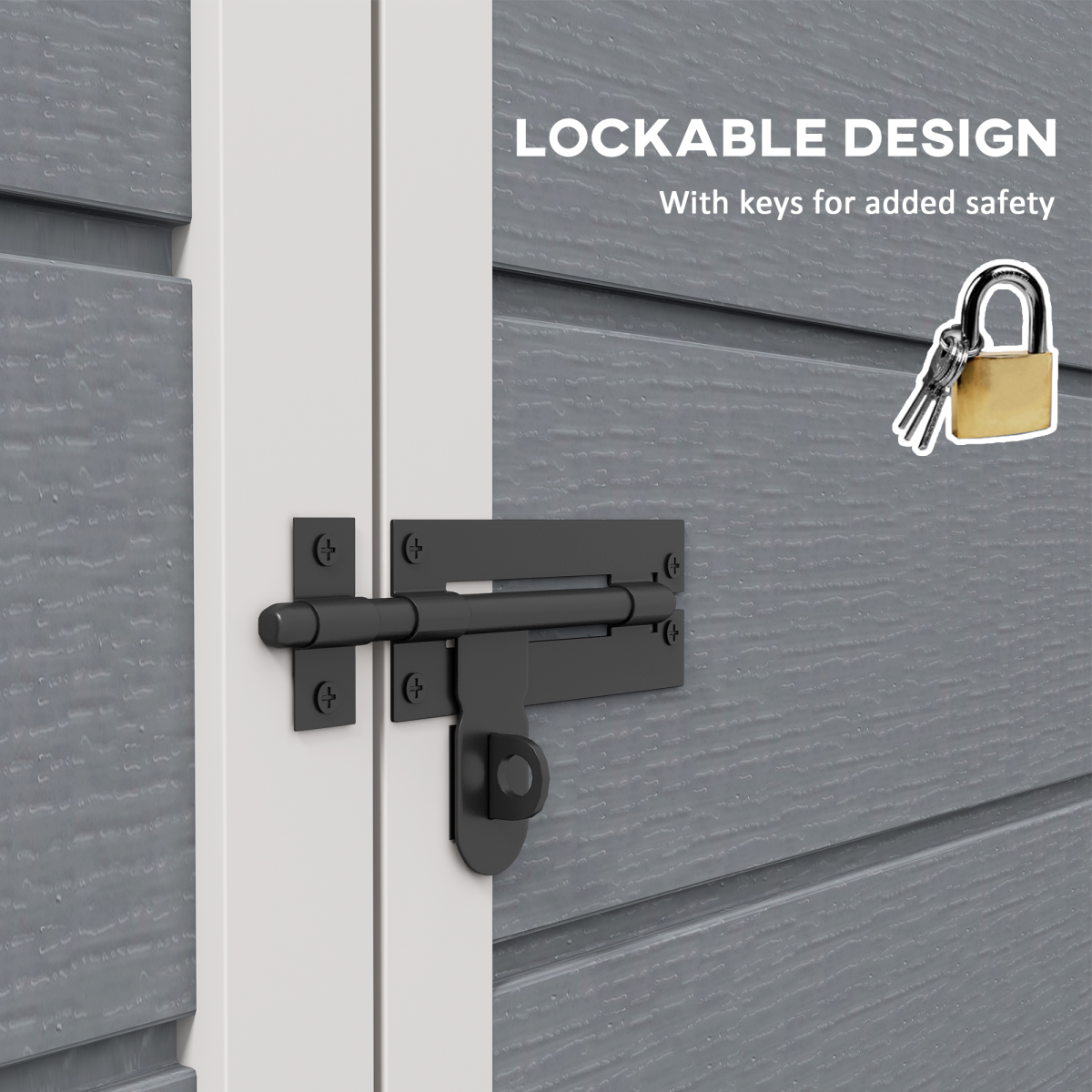 Outsunny 6' x 4.5' Lockable Double Door Garden Tool Shed